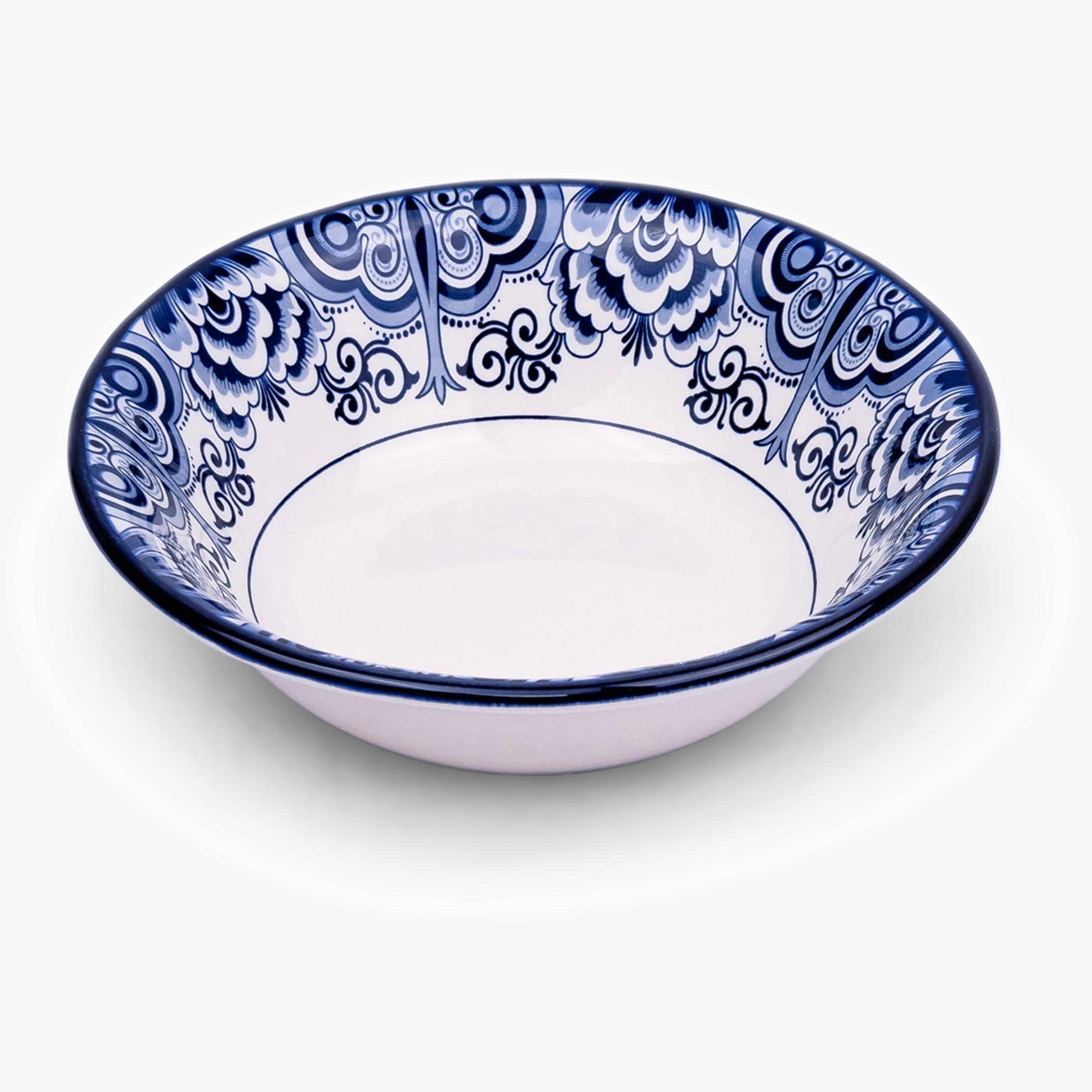 Blue Patterned Ceramic Serving Bowl-household-dining-dinnerware-bowls-image-3