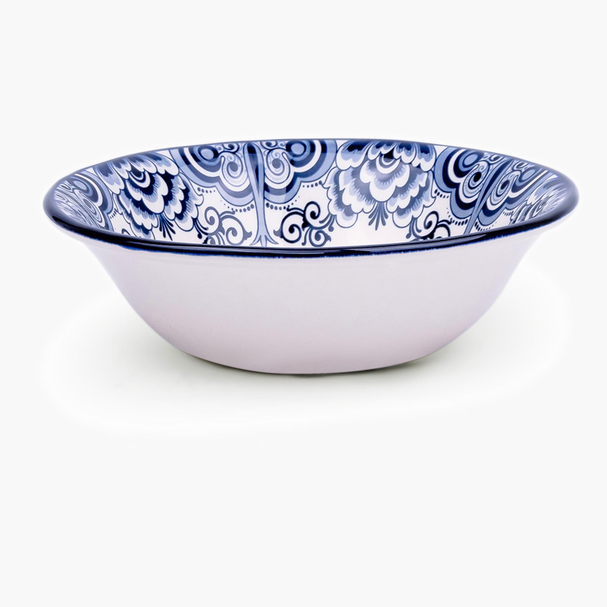 Blue Patterned Ceramic Serving Bowl-household-dining-dinnerware-bowls-image-5