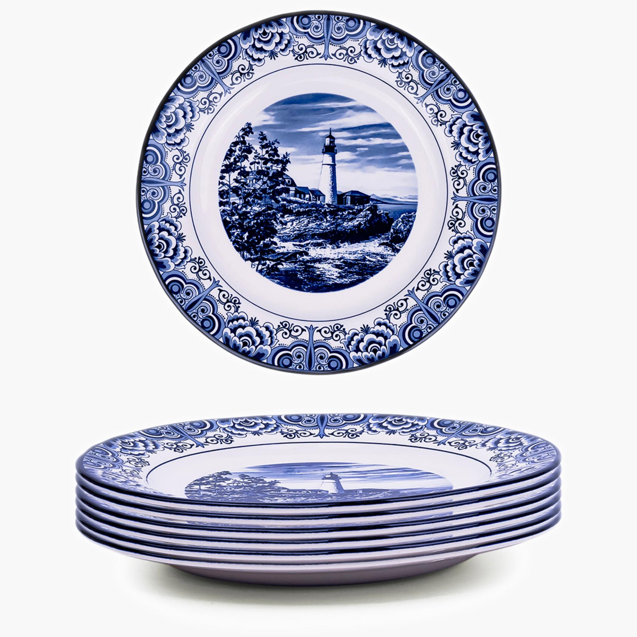 Lighthouse Ceramic Dinner Plates Set-household-dining-dinnerware-plates-image-2