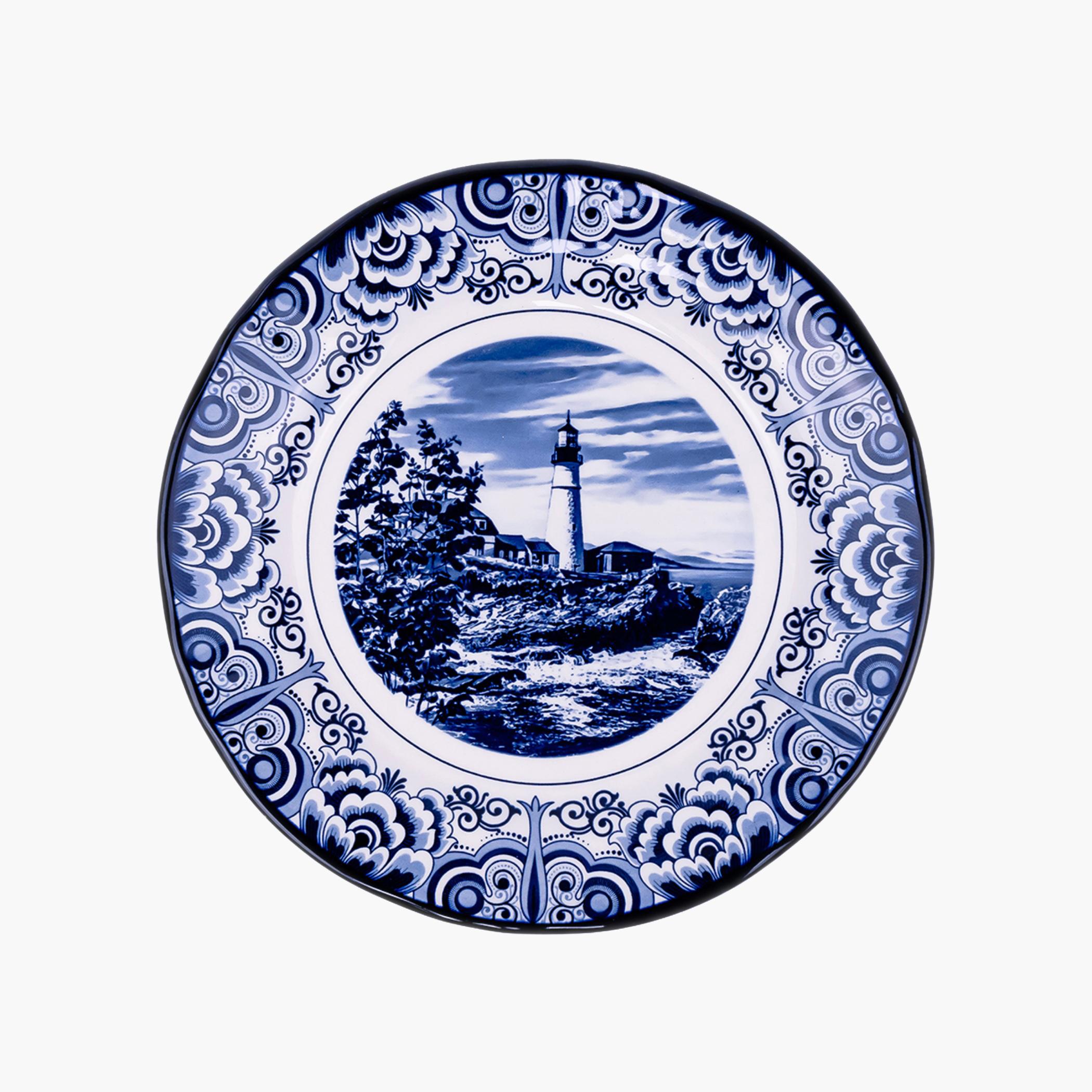 كلايتانطبق سيراميك مزخرف بالمنارة-household-dining-dinnerware-plates-image-1