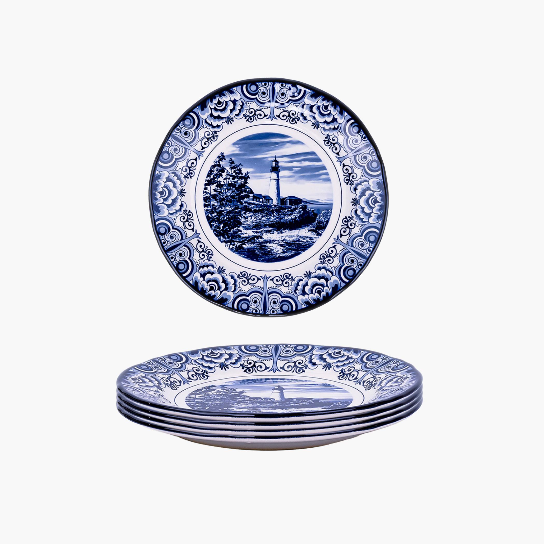 Lighthouse Ceramic Decorative Plate Set-household-dining-dinnerware-plates-image-1