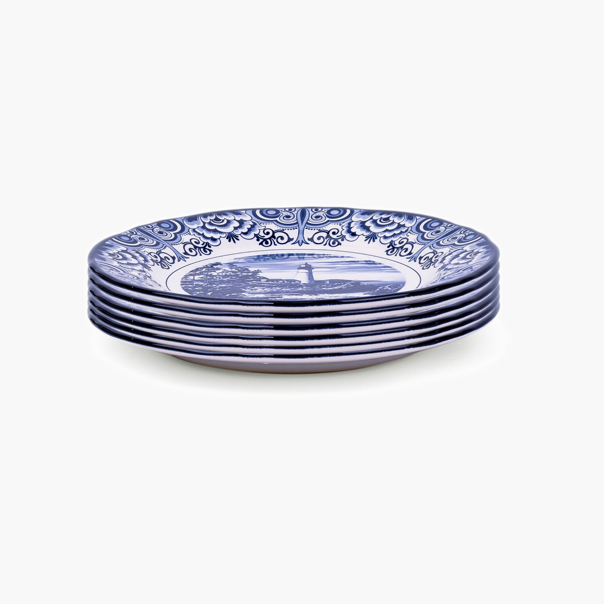 Lighthouse Blue Ceramic Salad Plate Set-household-dining-dinnerware-plates-image-2