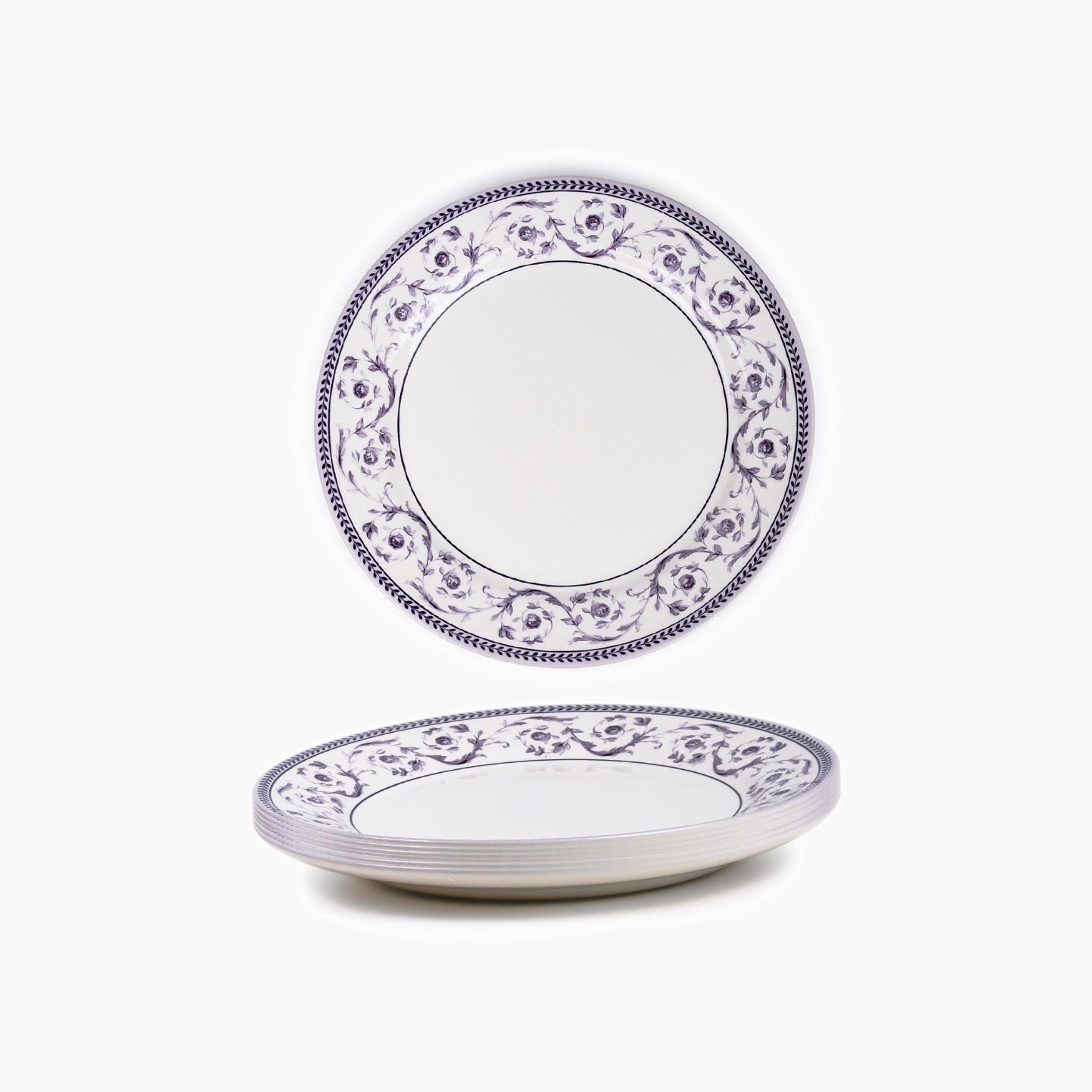 Patterned Ceramic Dinner Plate Set-household-dining-dinnerware-plates-image-1