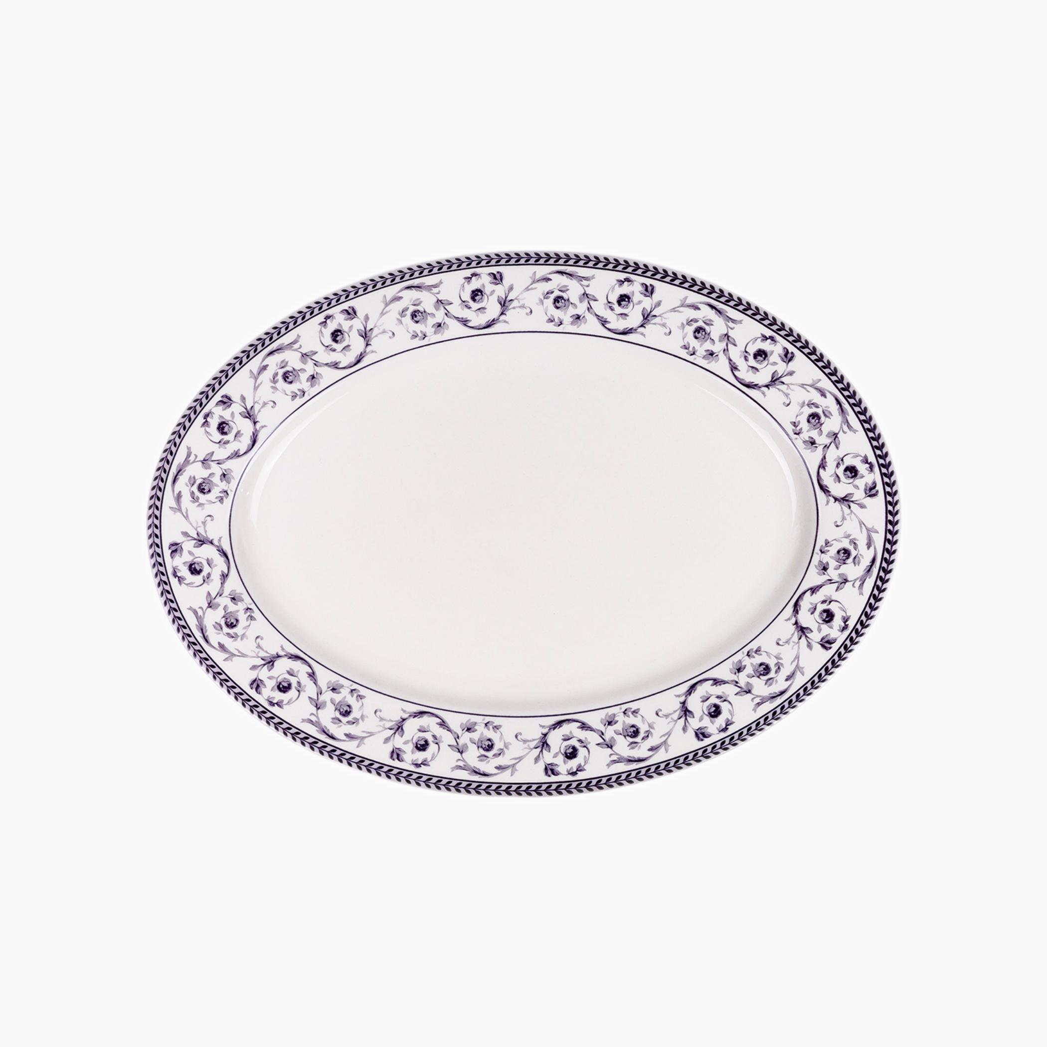 Patterned Oval Ceramic Serving Platter-household-dining-serveware-servingplatters-image-1