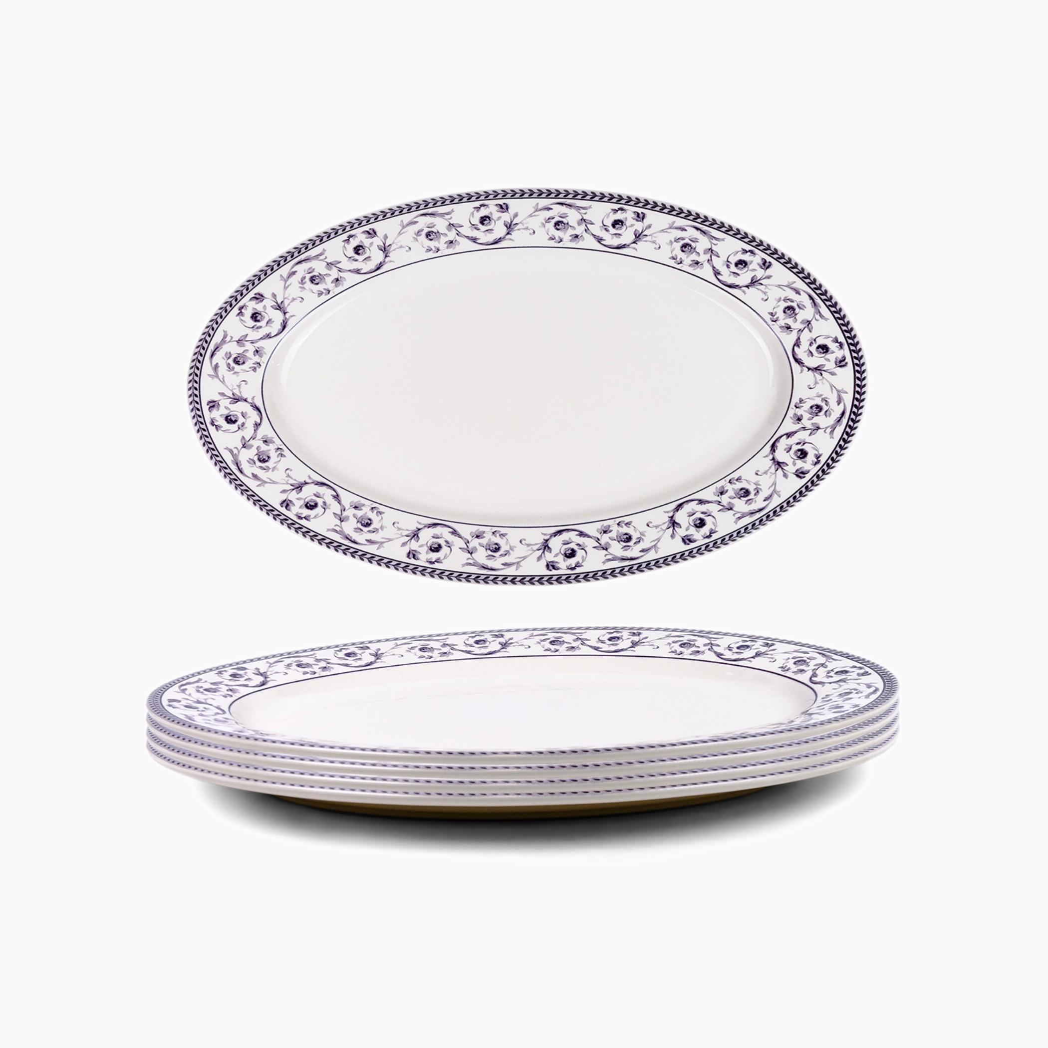 Patterned Oval Ceramic Serving Platter-household-dining-serveware-servingplatters-image-1