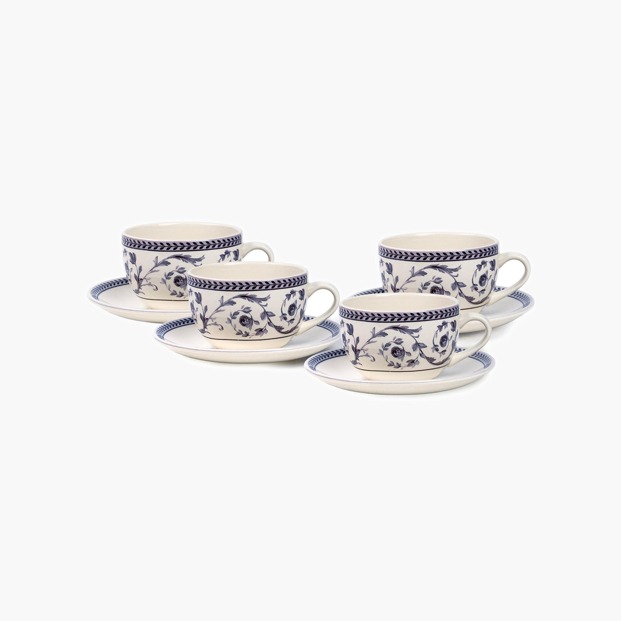 Floral Ceramic Coffee Cup Saucer-household-dining-teaandcoffee-mugsandcups-image-1