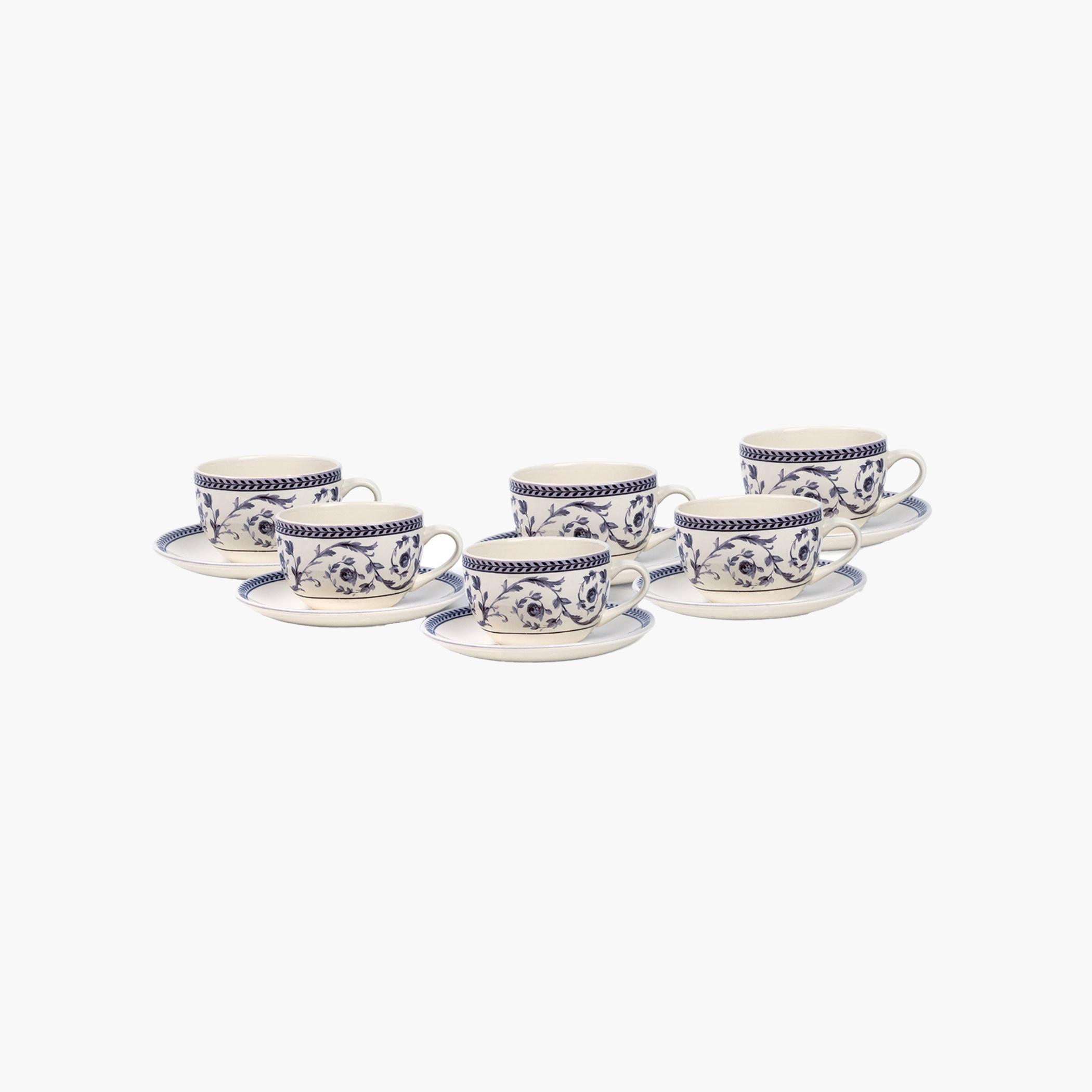Floral Pattern Ceramic Coffee Cup Set-household-dining-teaandcoffee-mugsandcups-image-1