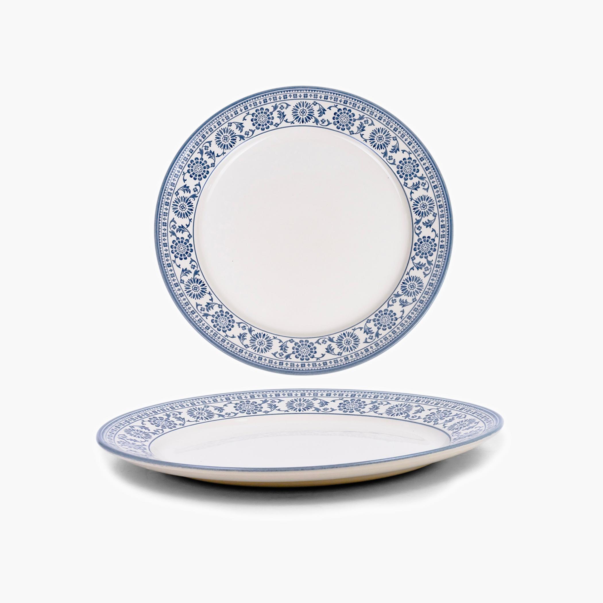 Floral Rim Porcelain Dinner Plate-household-dining-dinnerware-plates-image-1