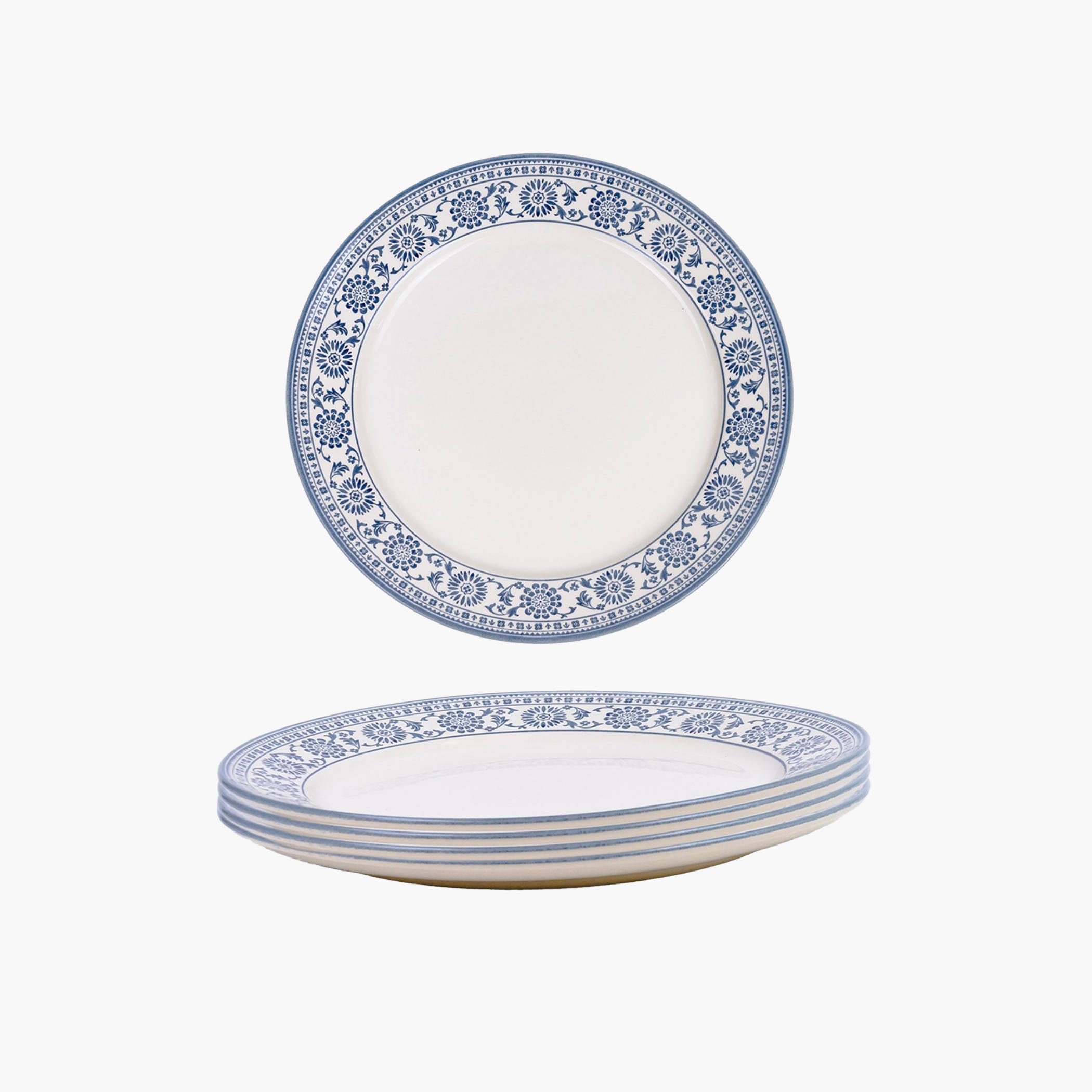 Floral Border Dinner Plate Set-household-dining-dinnerware-plates-image-1