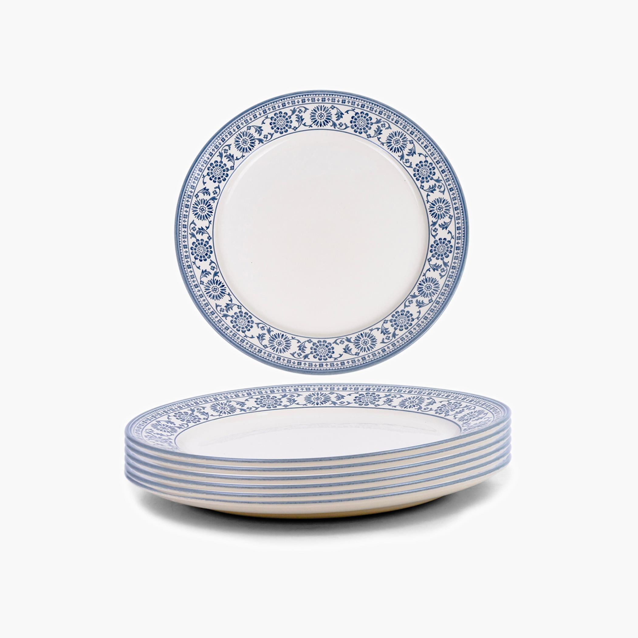 Floral Border Dinner Plates Set-household-dining-dinnerware-plates-image-1