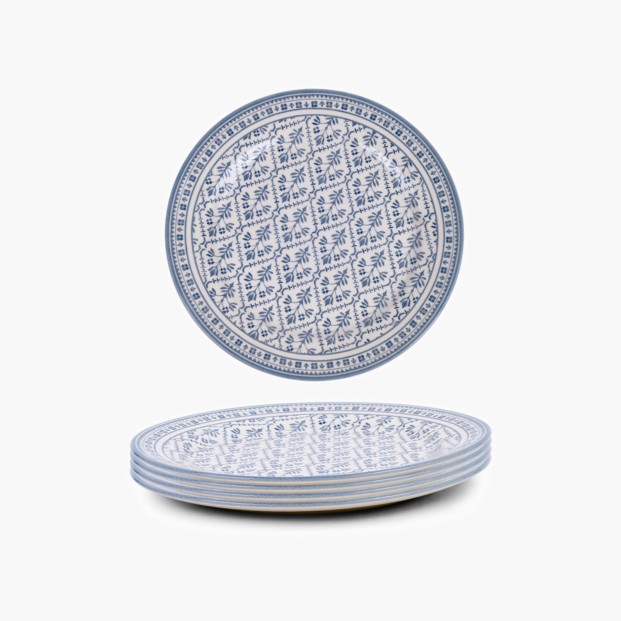 Patterned Ceramic Dinner Plate Set-household-dining-dinnerware-plates-image-1