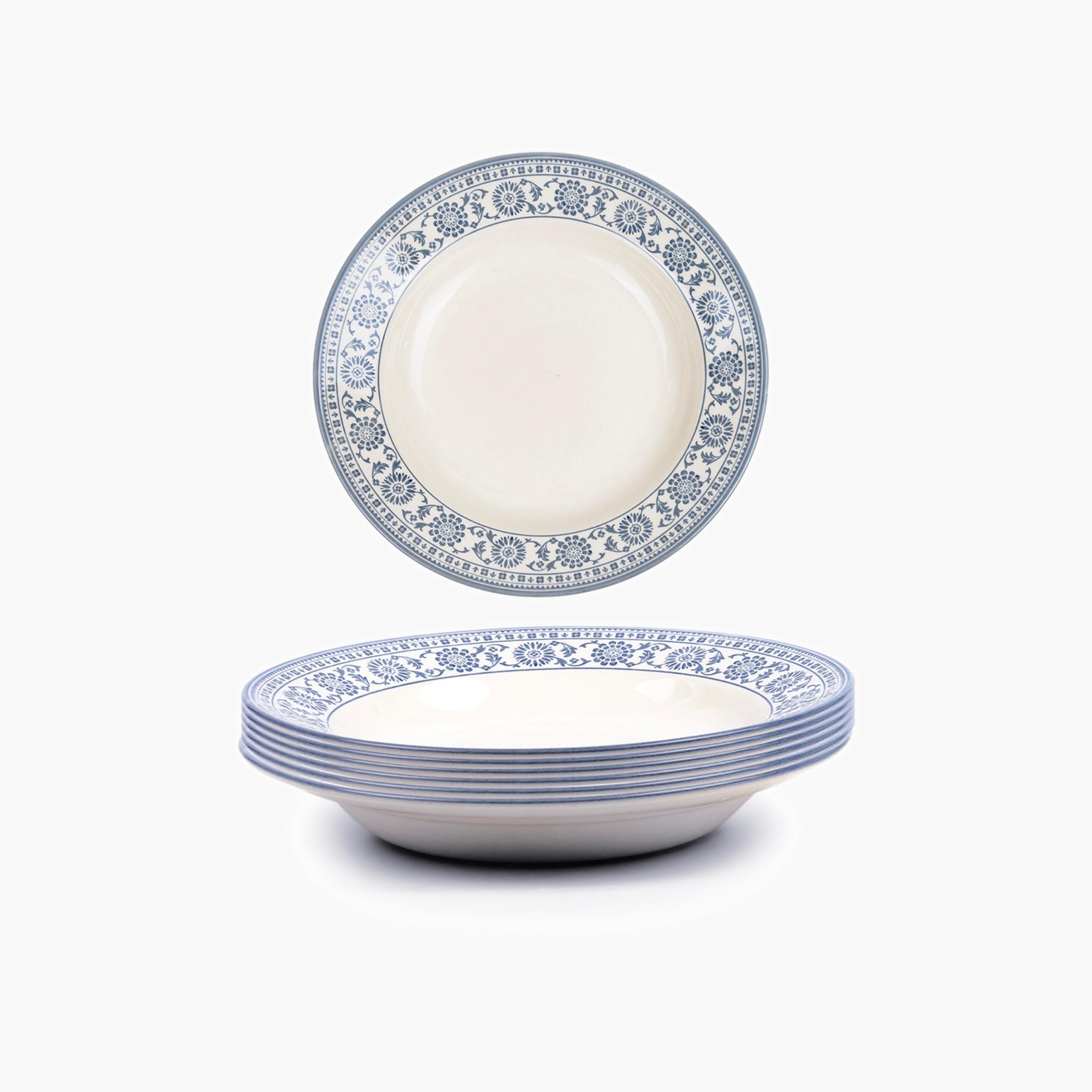 كلايتانطقم أوعية حساء سيراميك بنمط زهري-household-dining-dinnerware-plates-image-1