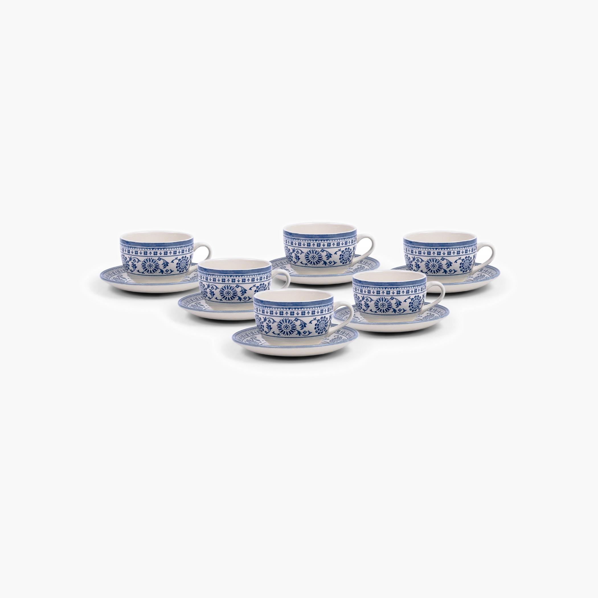 Patterned Porcelain Tea Cup and Saucer Set-household-dining-teaandcoffee-mugsandcups-image-1