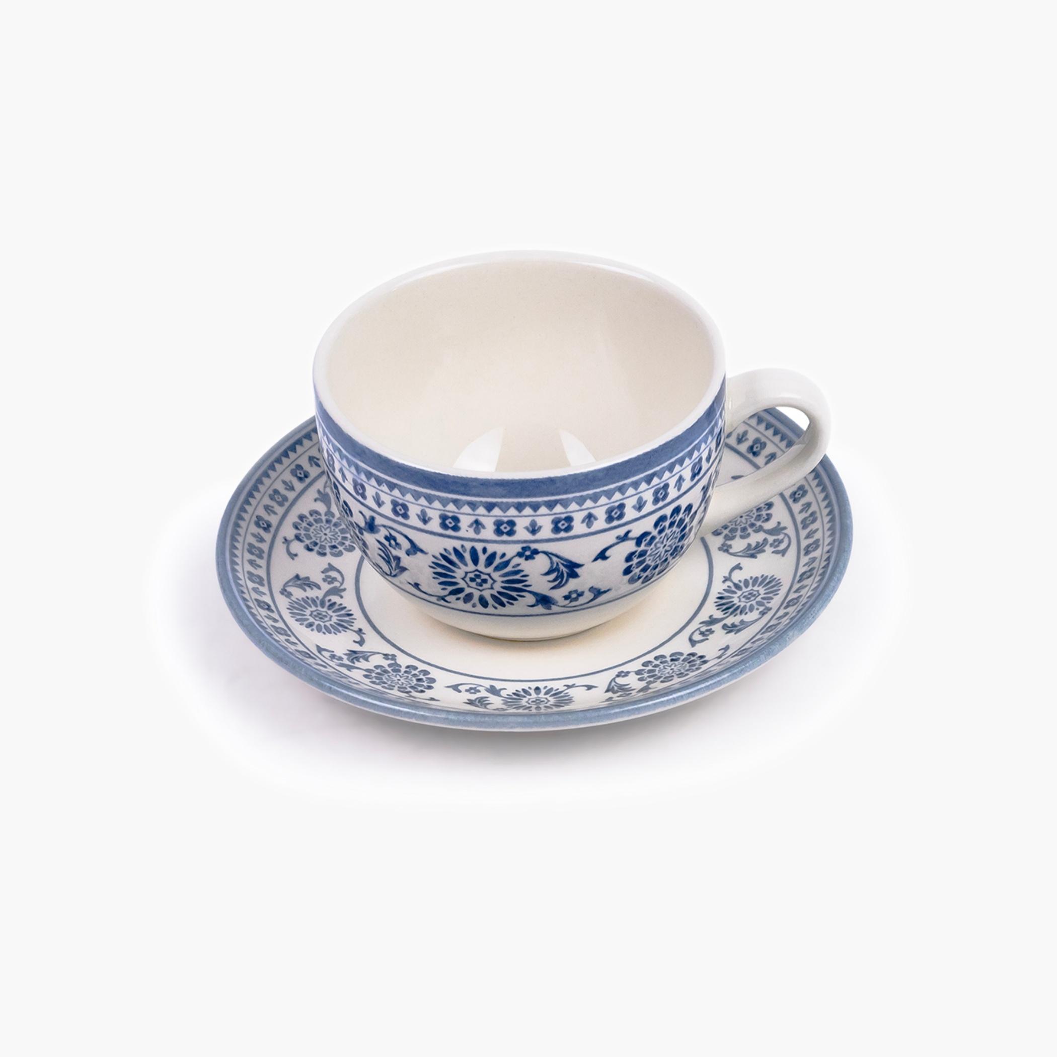 Patterned Porcelain Tea Cup and Saucer Set-household-dining-teaandcoffee-mugsandcups-image-2