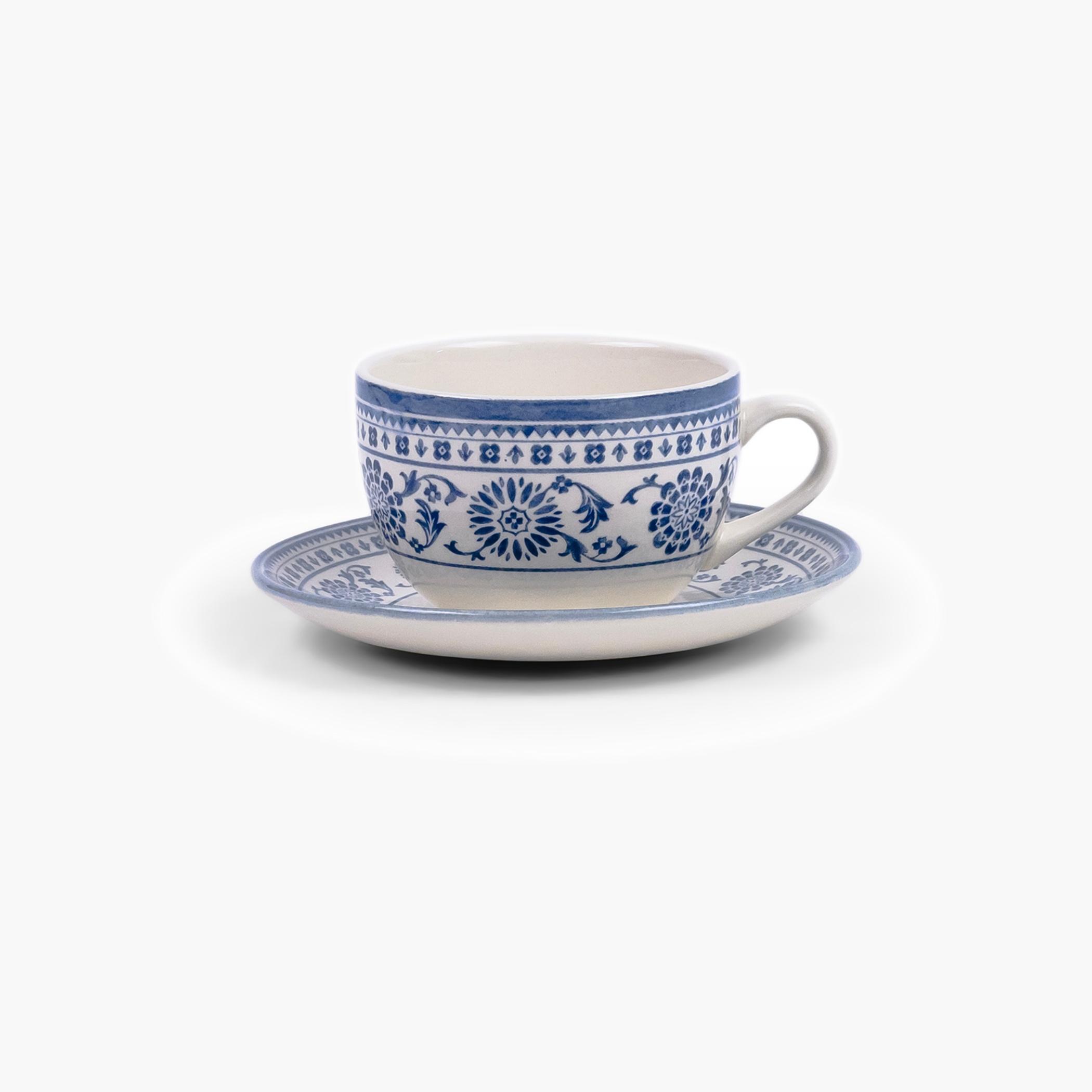 Patterned Porcelain Tea Cup and Saucer Set-household-dining-teaandcoffee-mugsandcups-image-4