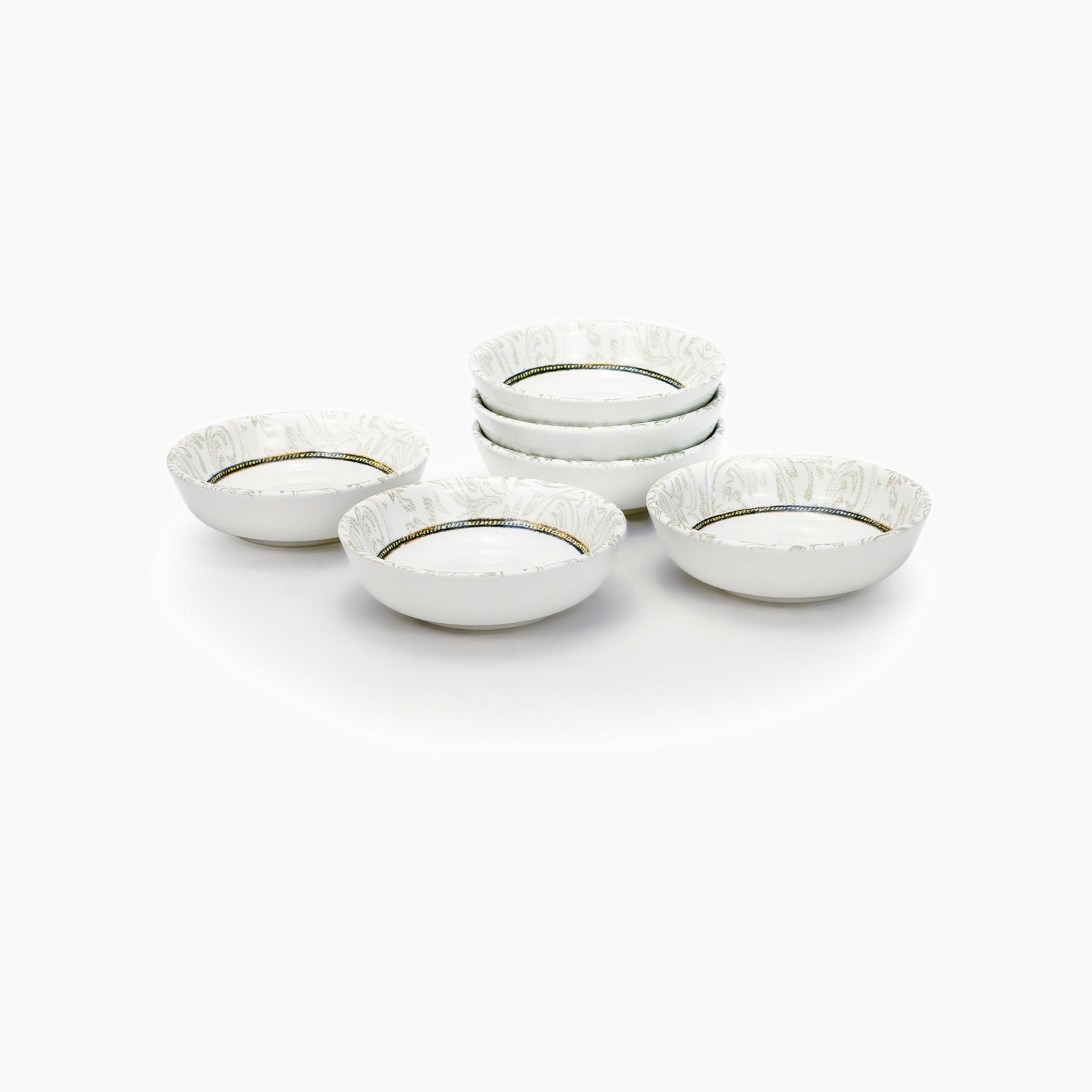 Patterned Ceramic Snack Bowl Set, Six Pieces-household-dining-dinnerware-bowls-image-1