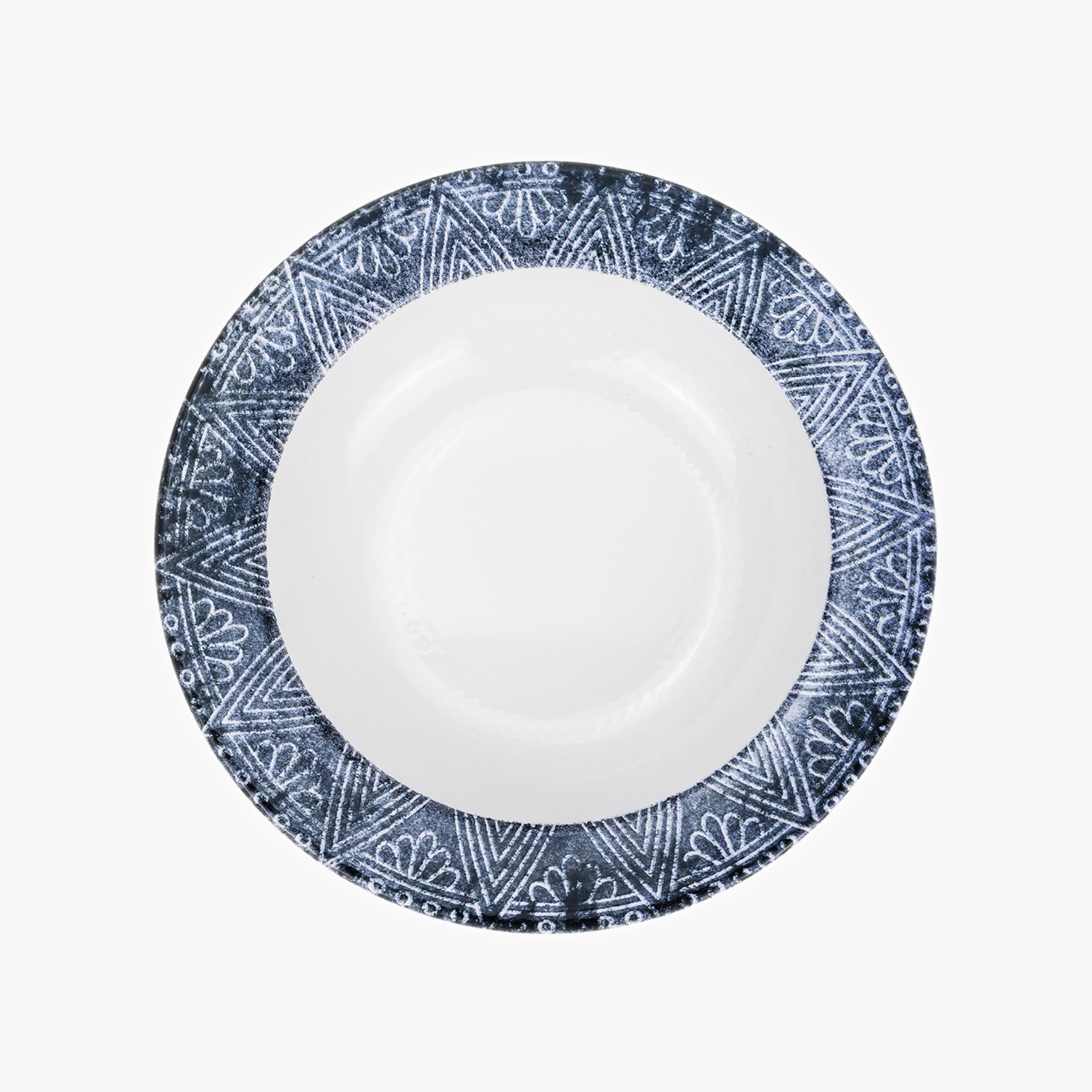 Patterned Ceramic Deep Serving Plate-household-dining-dinnerware-plates-image-1