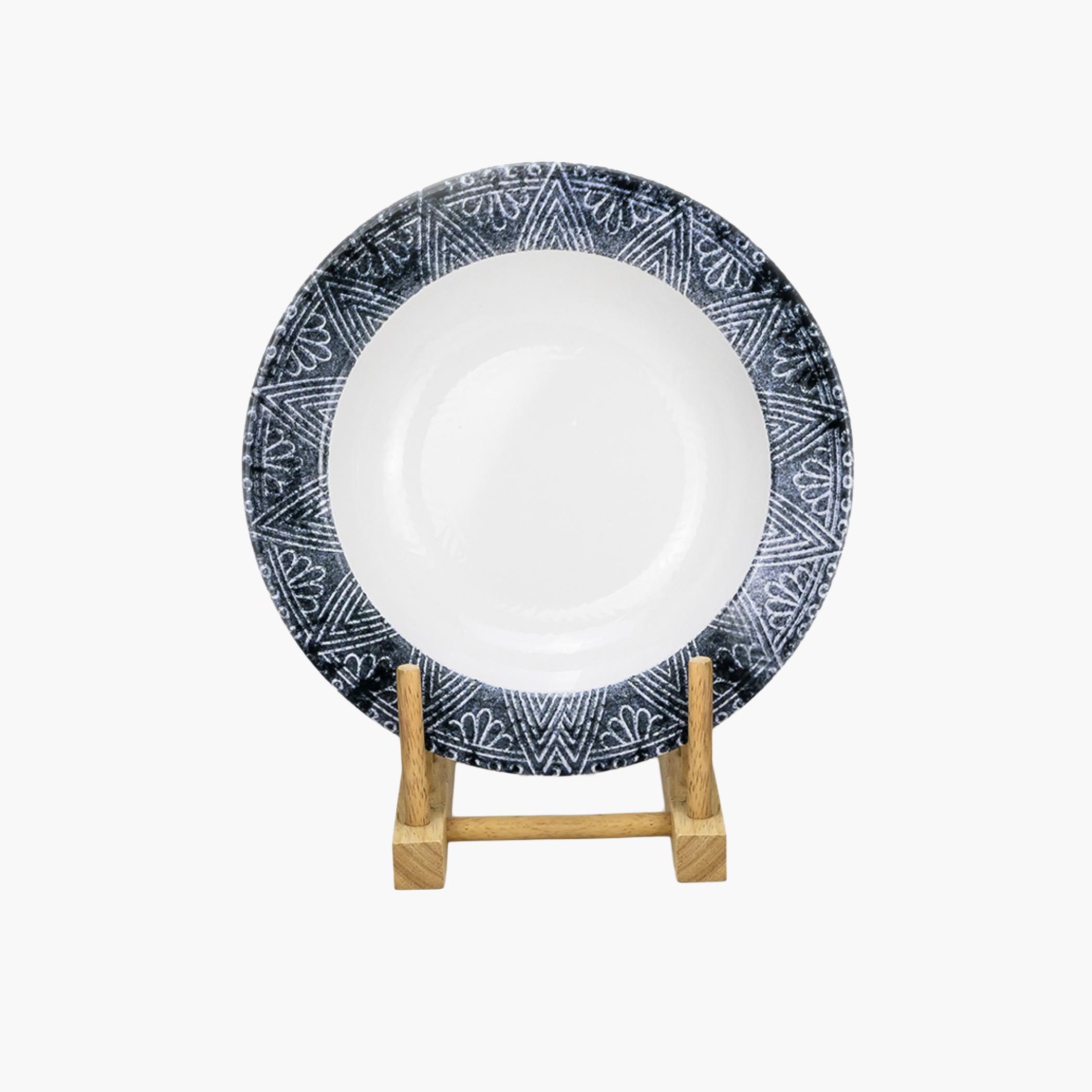 Patterned Ceramic Deep Serving Plate-household-dining-dinnerware-plates-image-2