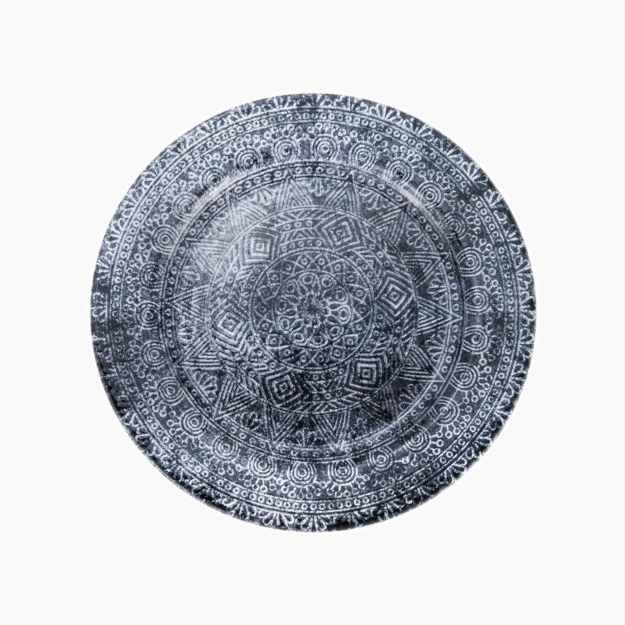 Edessa Mandala Print Ceramic Round Dinner Plate-household-dining-dinnerware-plates-image-1