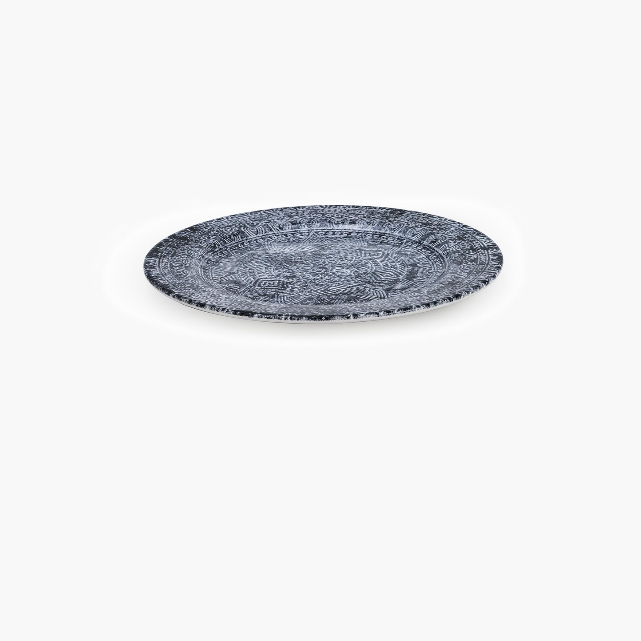 Edessa Mandala Print Ceramic Round Dinner Plate-household-dining-dinnerware-plates-image-2