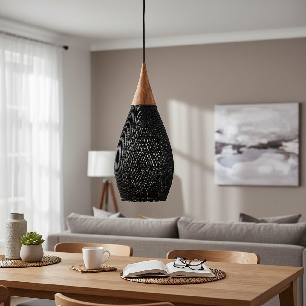 The 8 Senses Living Artisanal Rattan Pendant Lampshade