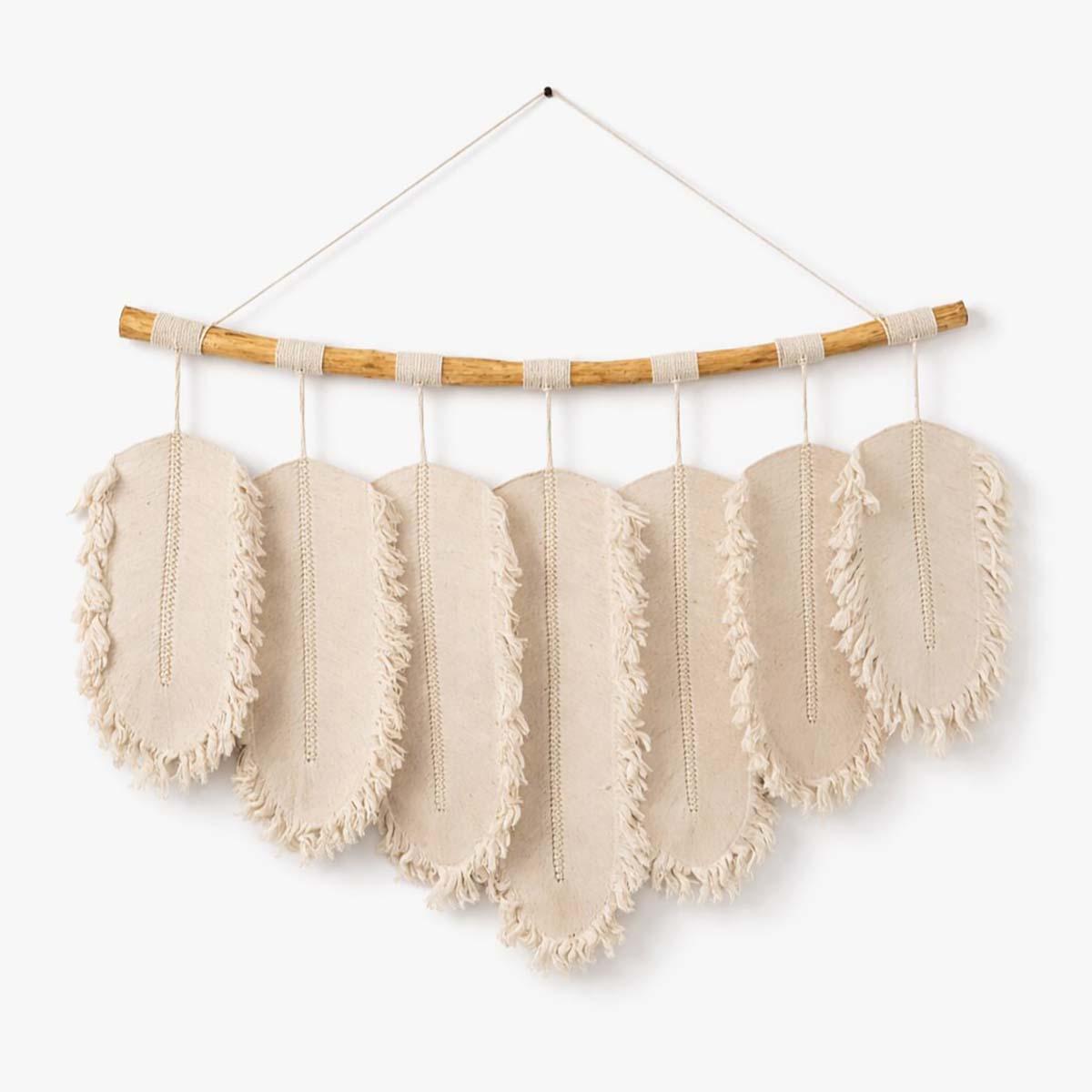 The 8 Senses Living Macrame Leaf Wall Accent