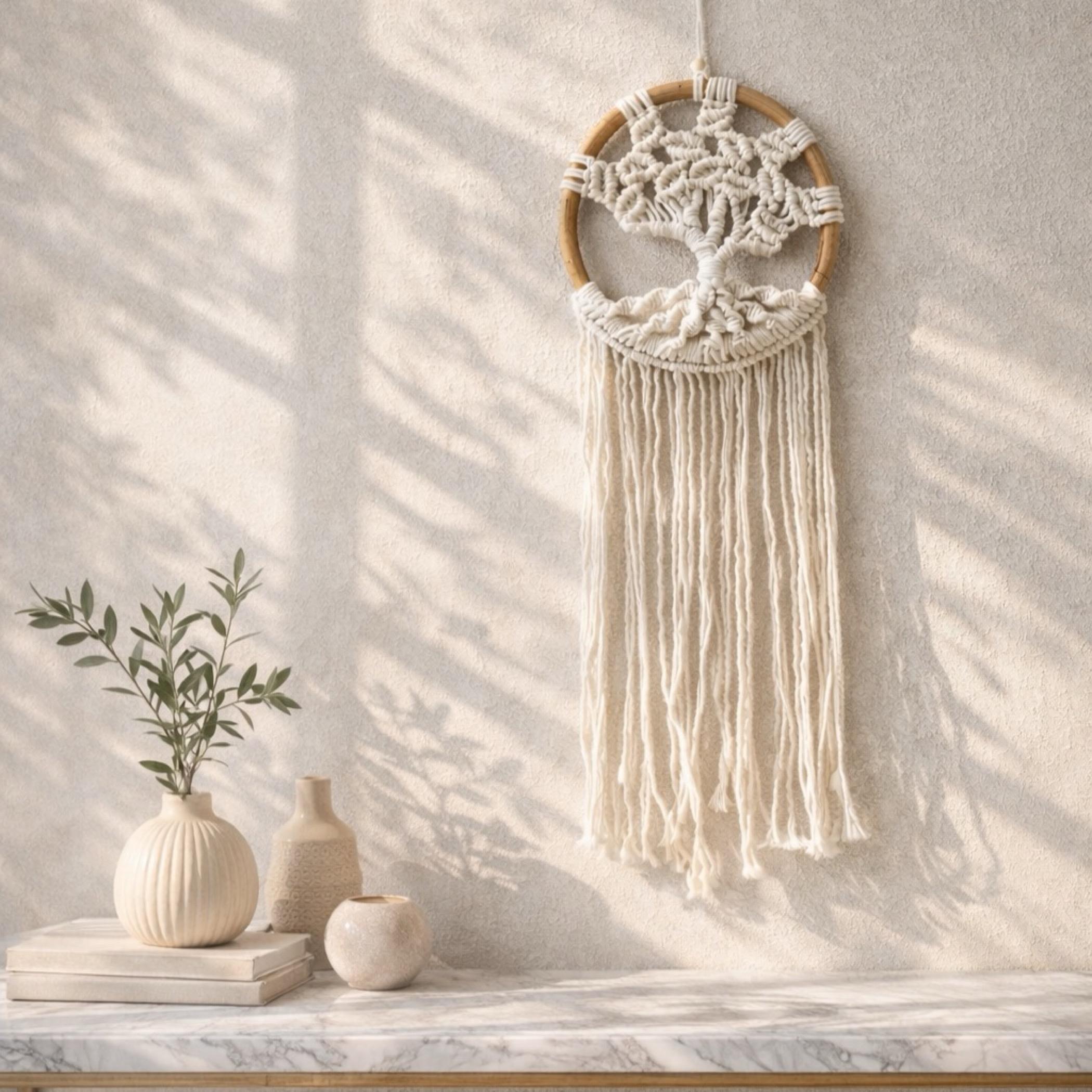 The 8 Senses Living Macrame Tree of Life Wall Accent