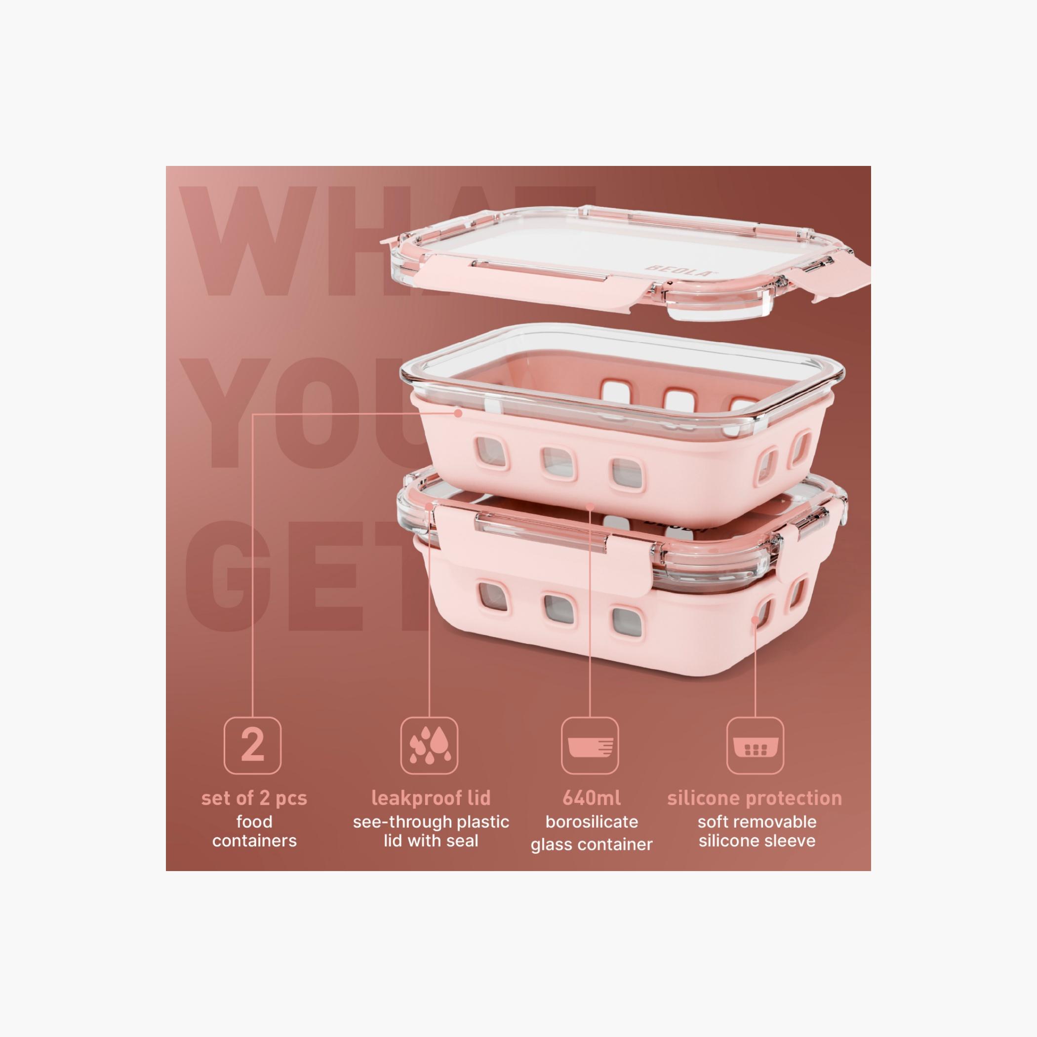 BEOLA Glass Food Container 0.64L Set of Two-school-lunchessentials-lunchboxes-image-2
