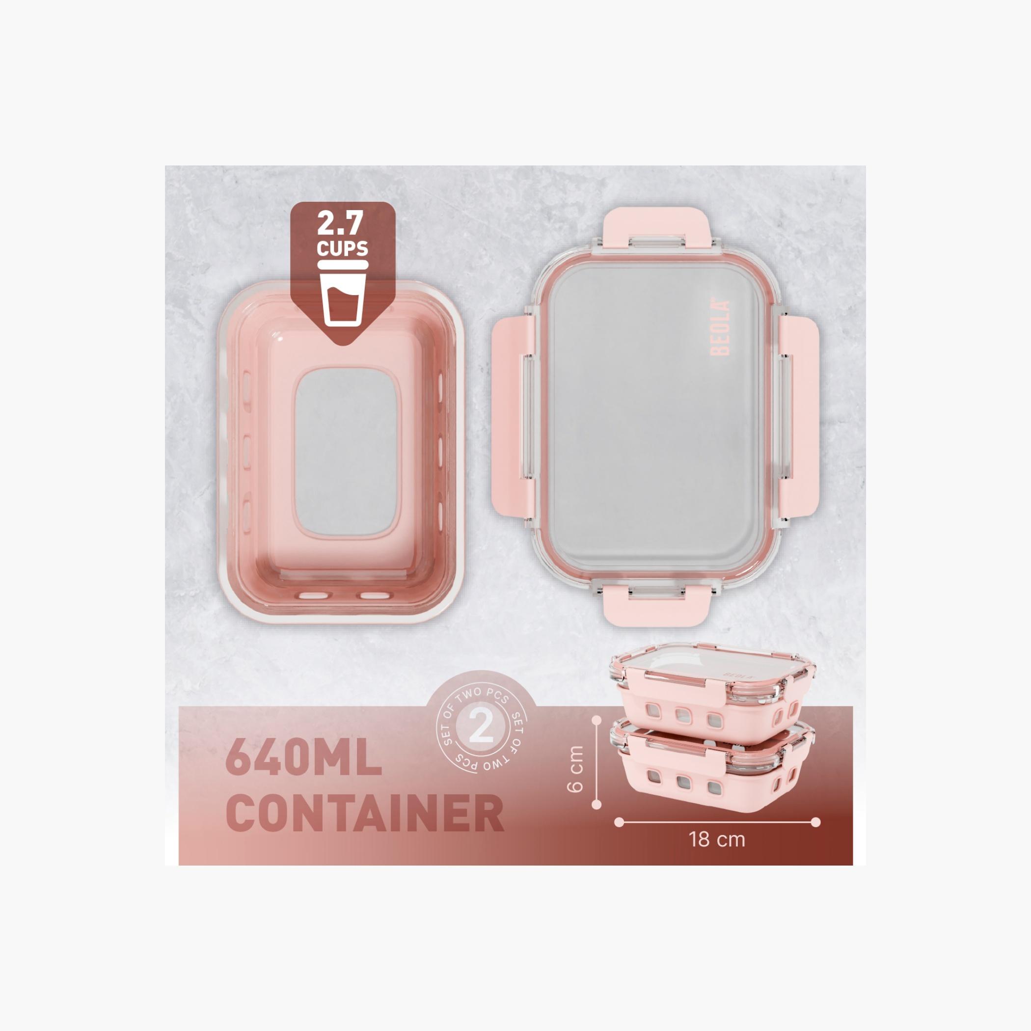 BEOLA Glass Food Container 0.64L Set of Two-school-lunchessentials-lunchboxes-image-3