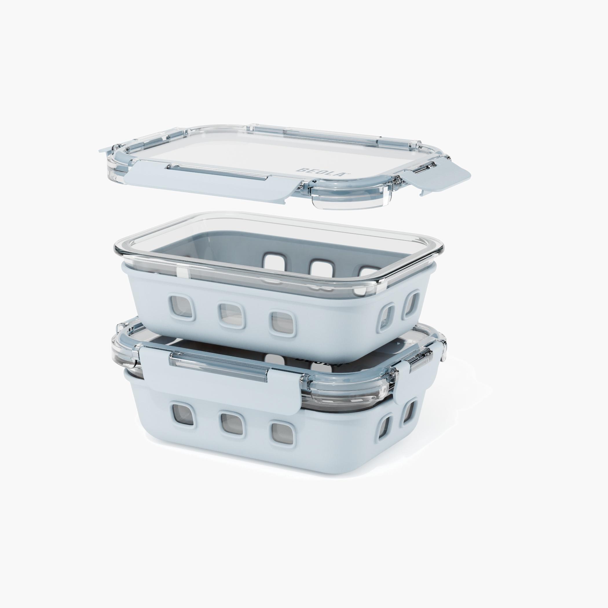 BEOLA Glass Food Container 0.64L Set of Two-school-lunchessentials-lunchboxes-image-1