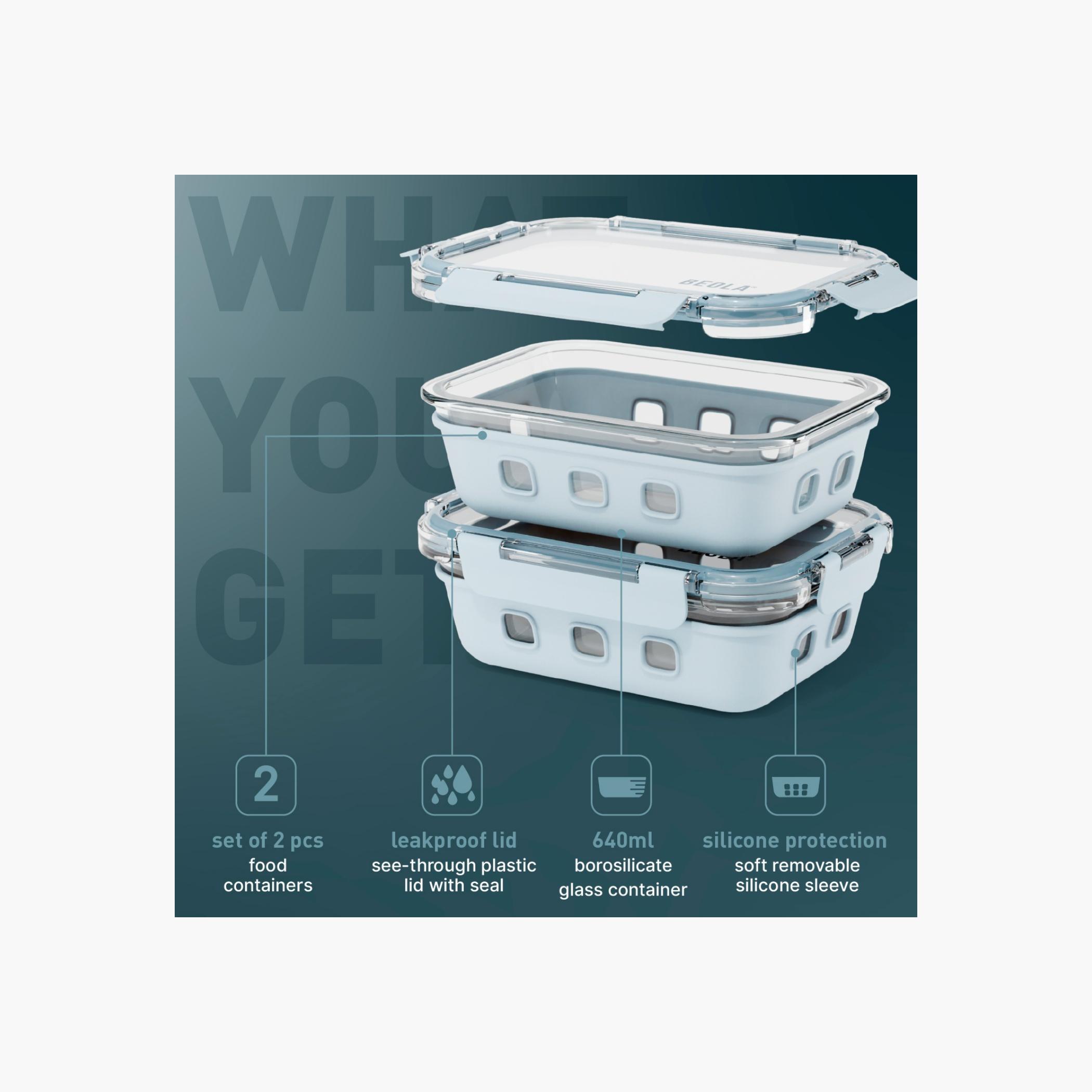 BEOLA Glass Food Container 0.64L Set of Two-school-lunchessentials-lunchboxes-image-3
