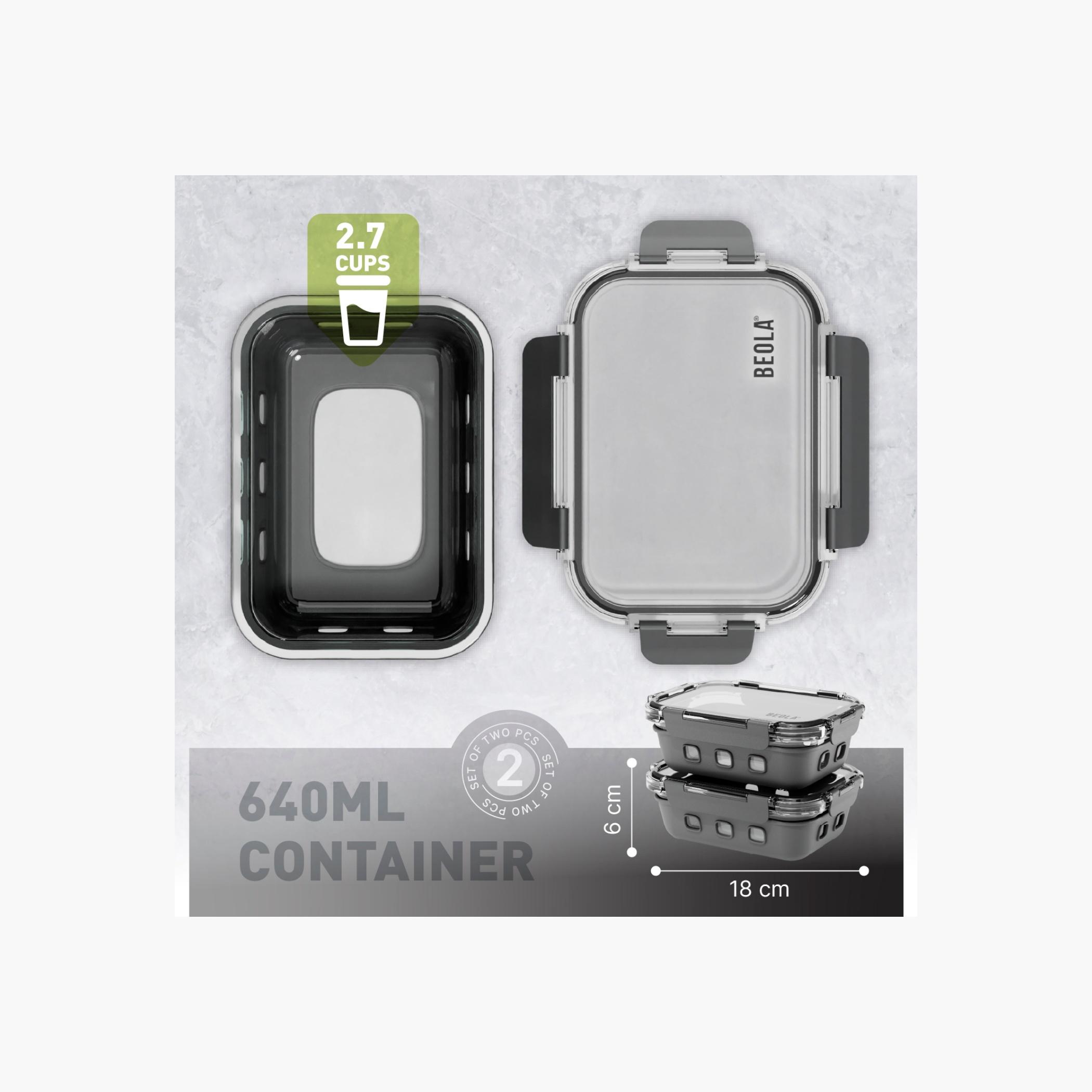 BEOLA Glass Food Container 0.64L Set of Two-school-lunchessentials-lunchboxes-image-2
