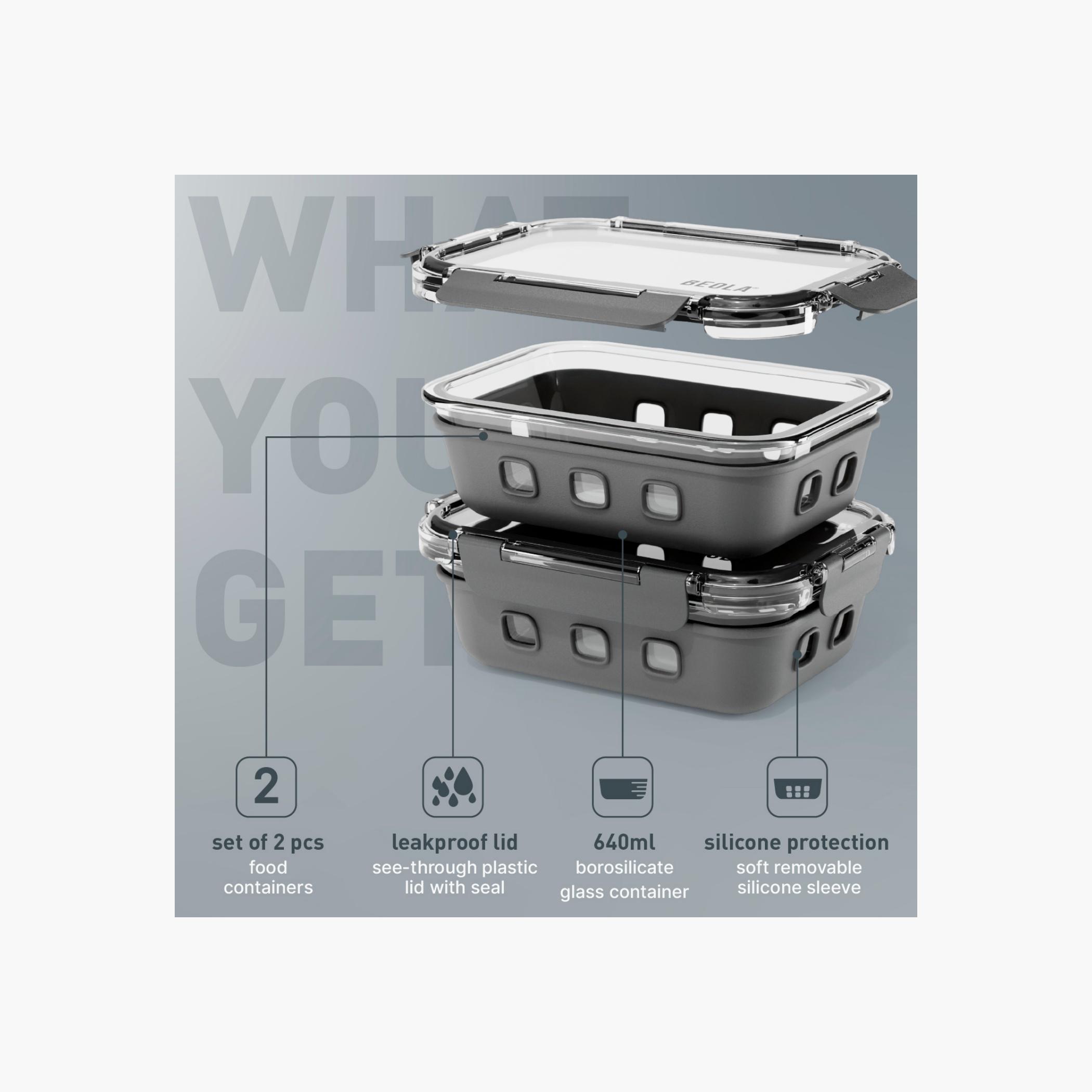 BEOLA Glass Food Container 0.64L Set of Two-school-lunchessentials-lunchboxes-image-3