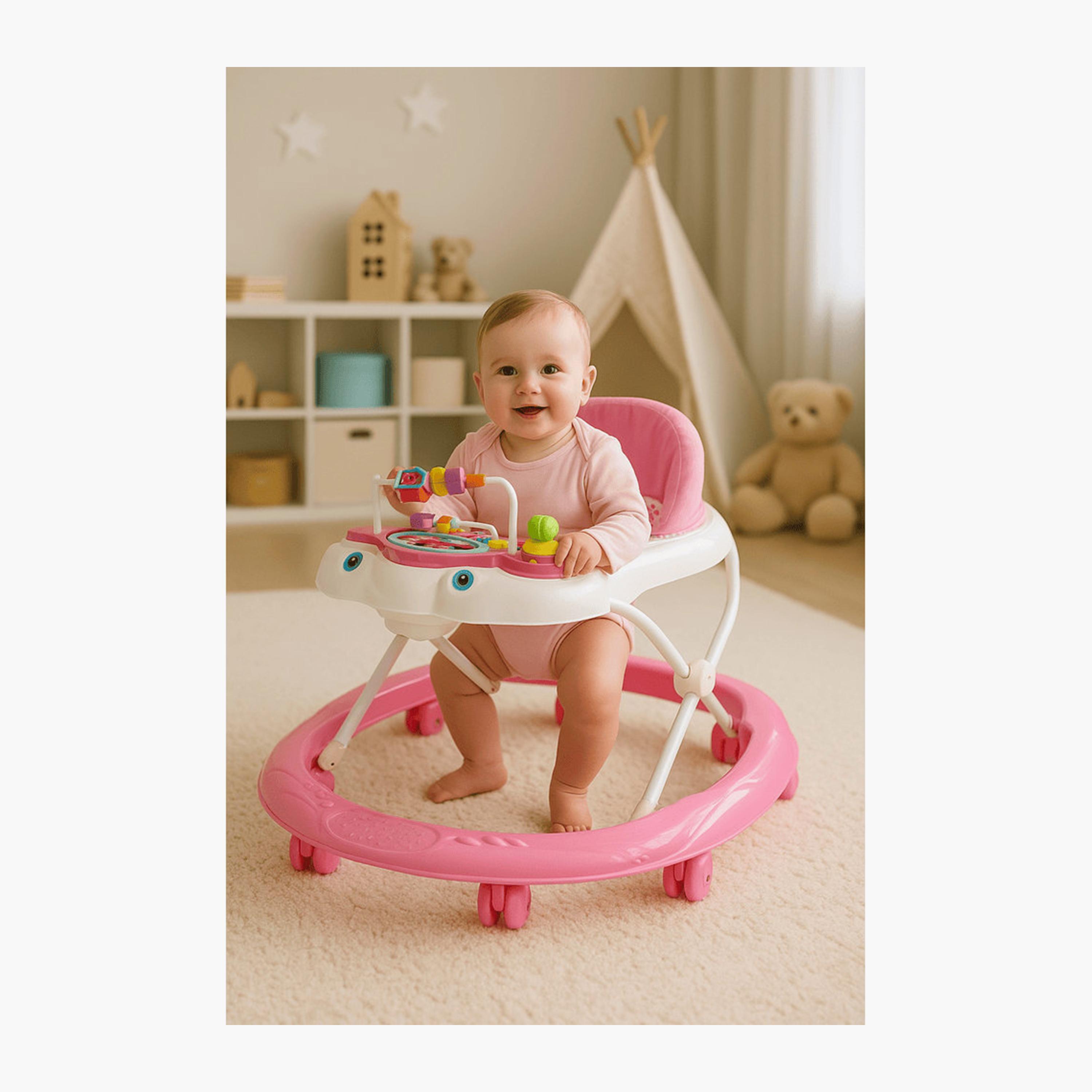 Myts Baby Walker with Music, Lights & Surround Seat - Pink-baby-infantactivity-walkers-image-3