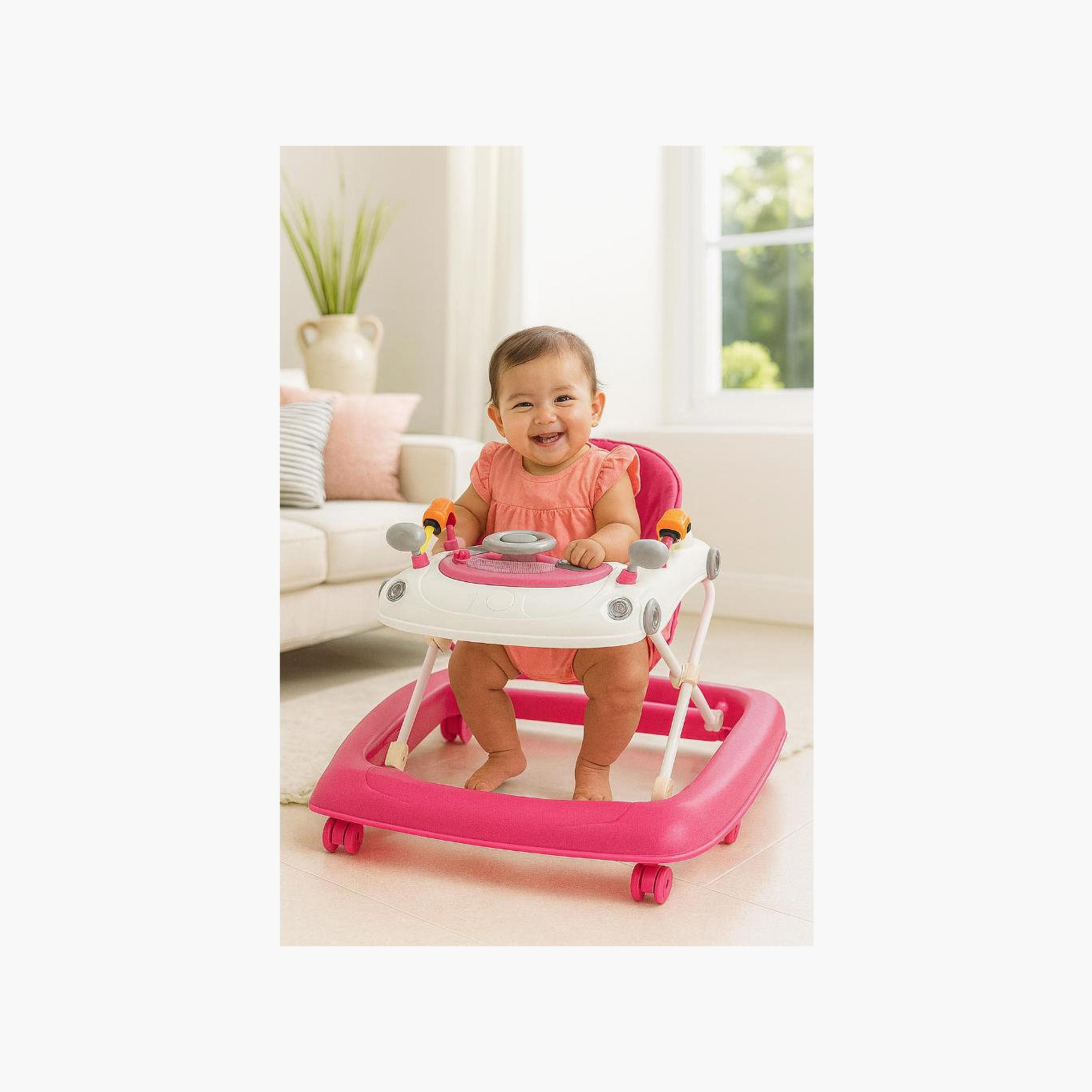 Myts Sit-to-Stand Baby Walker with Music, Lights & Switch - Pink-baby-infantactivity-walkers-image-2