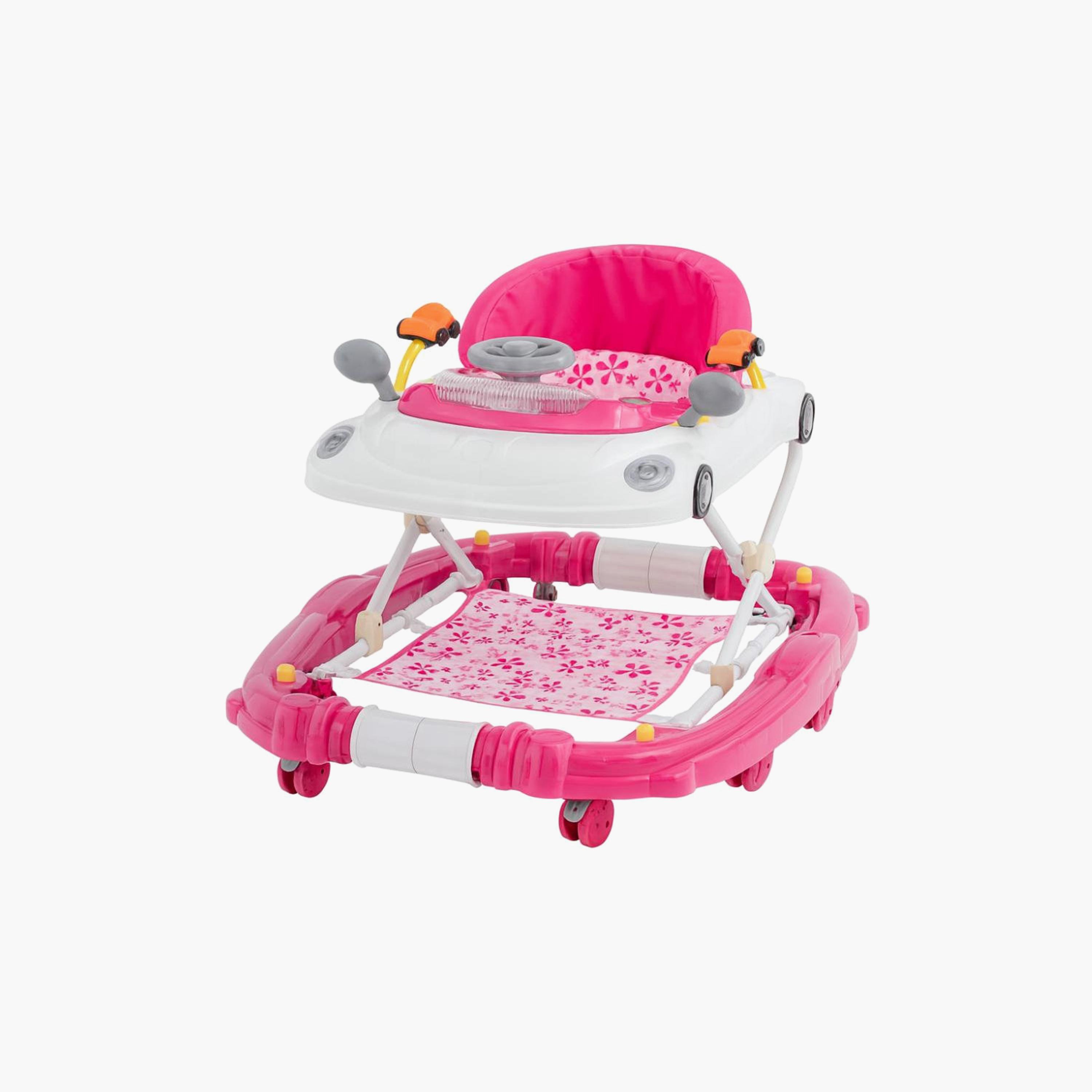 Myts Rocking Baby Walker with Music, Lights, Footpad & Surround Seat - Pink-baby-infantactivity-walkers-image-1