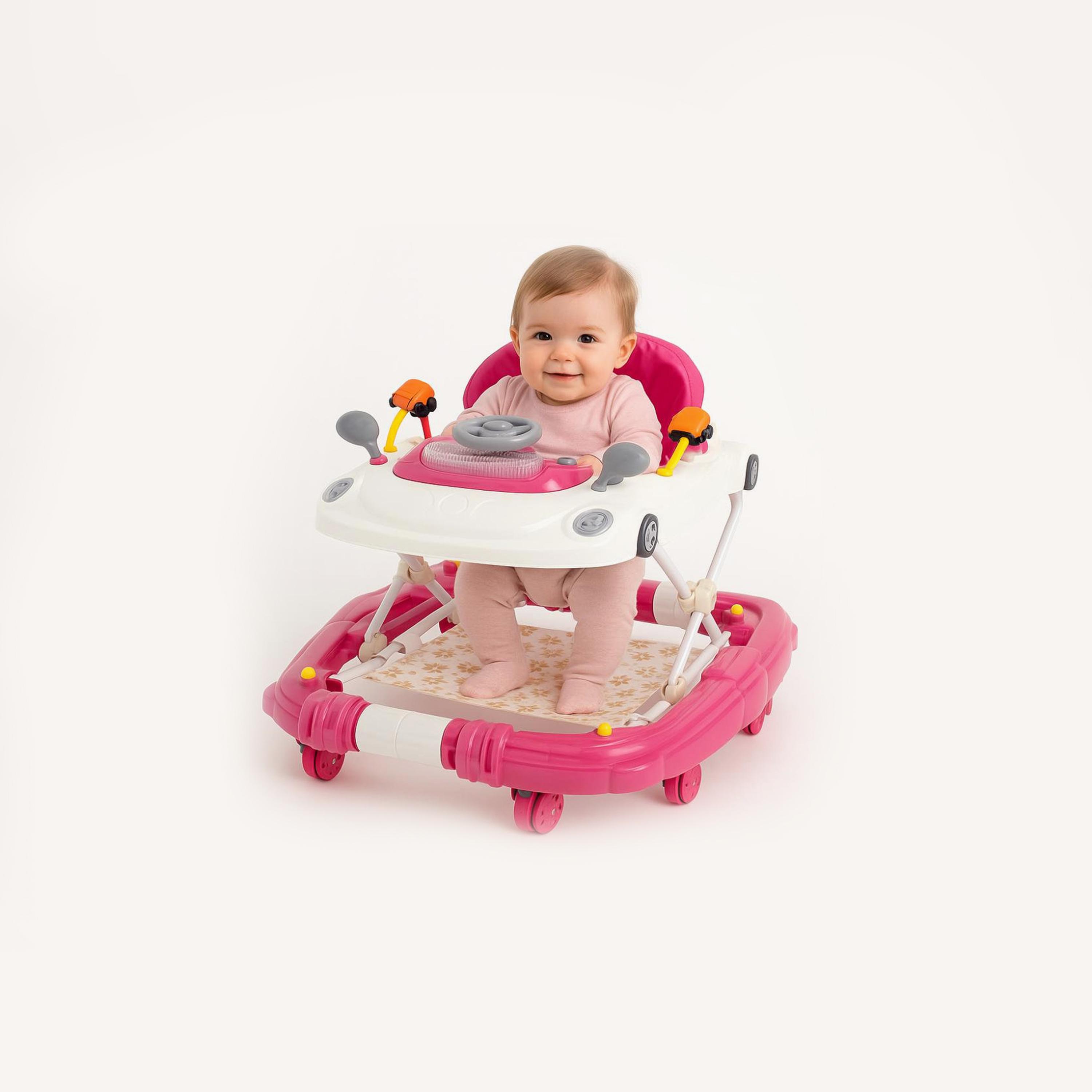 Myts Rocking Baby Walker with Music, Lights, Footpad & Surround Seat - Pink-baby-infantactivity-walkers-image-2