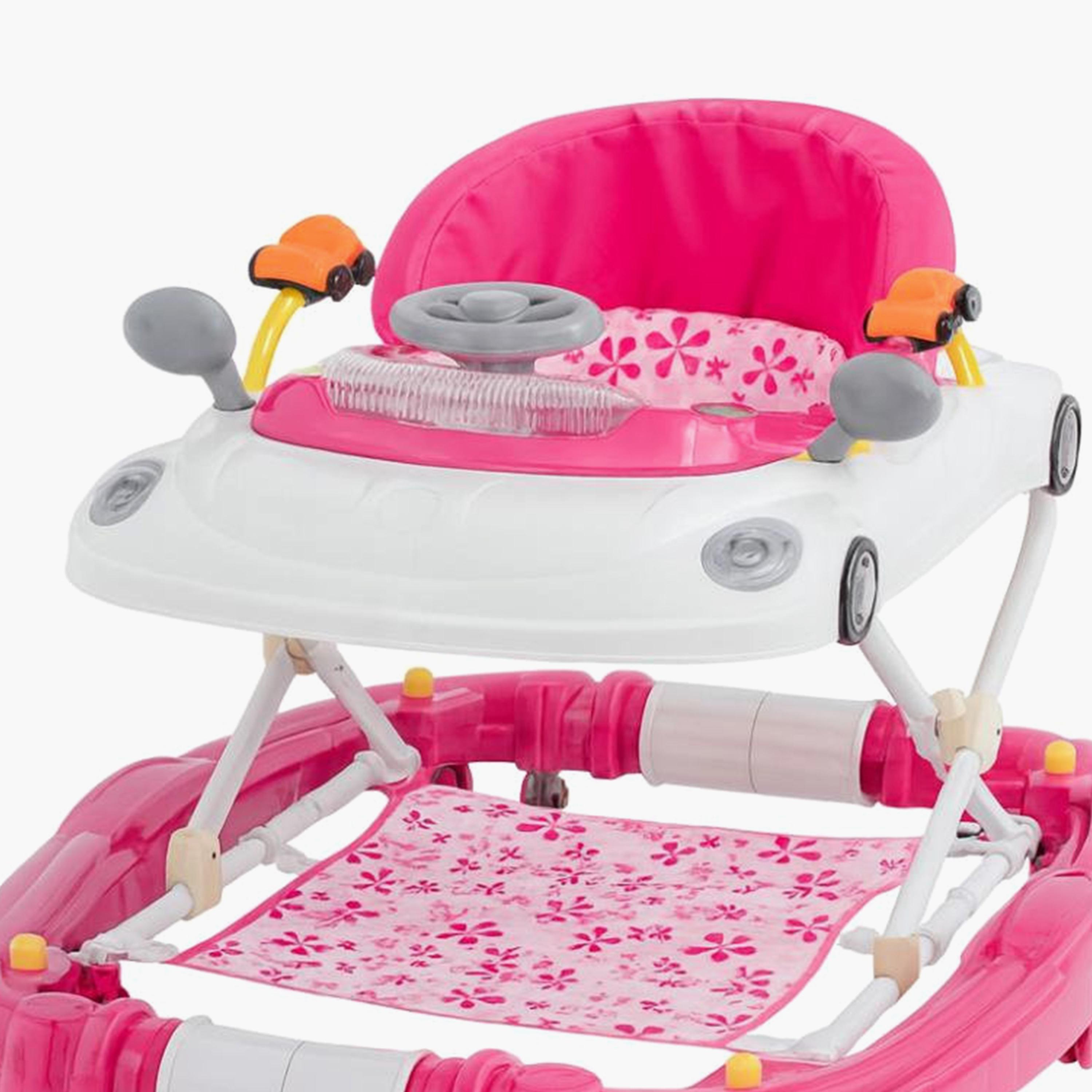 Myts Rocking Baby Walker with Music, Lights, Footpad & Surround Seat - Pink-baby-infantactivity-walkers-image-3