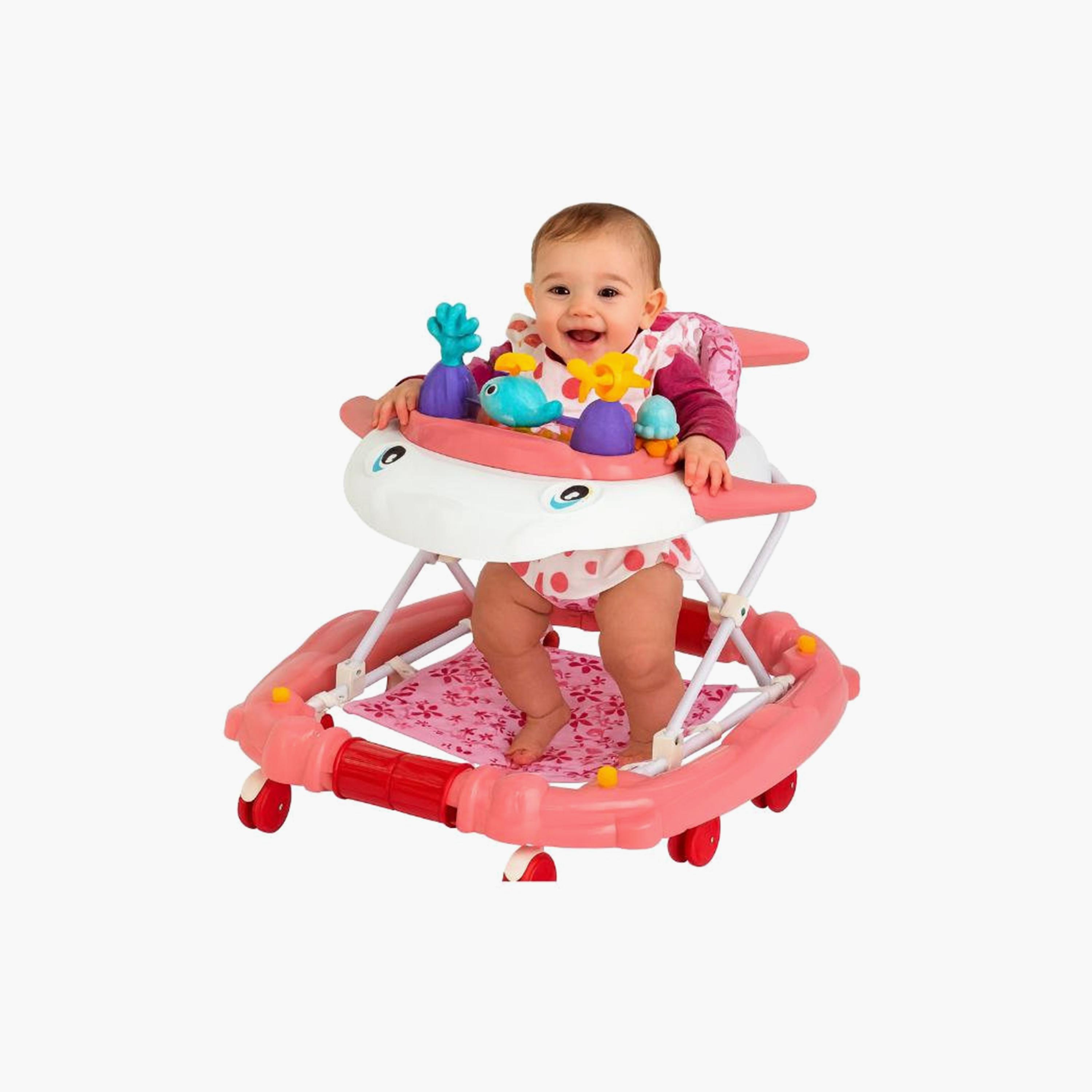 Myts 2-In-1 Baby Walker with Music, Lights & Rocking Function - Pink-baby-infantactivity-walkers-image-2