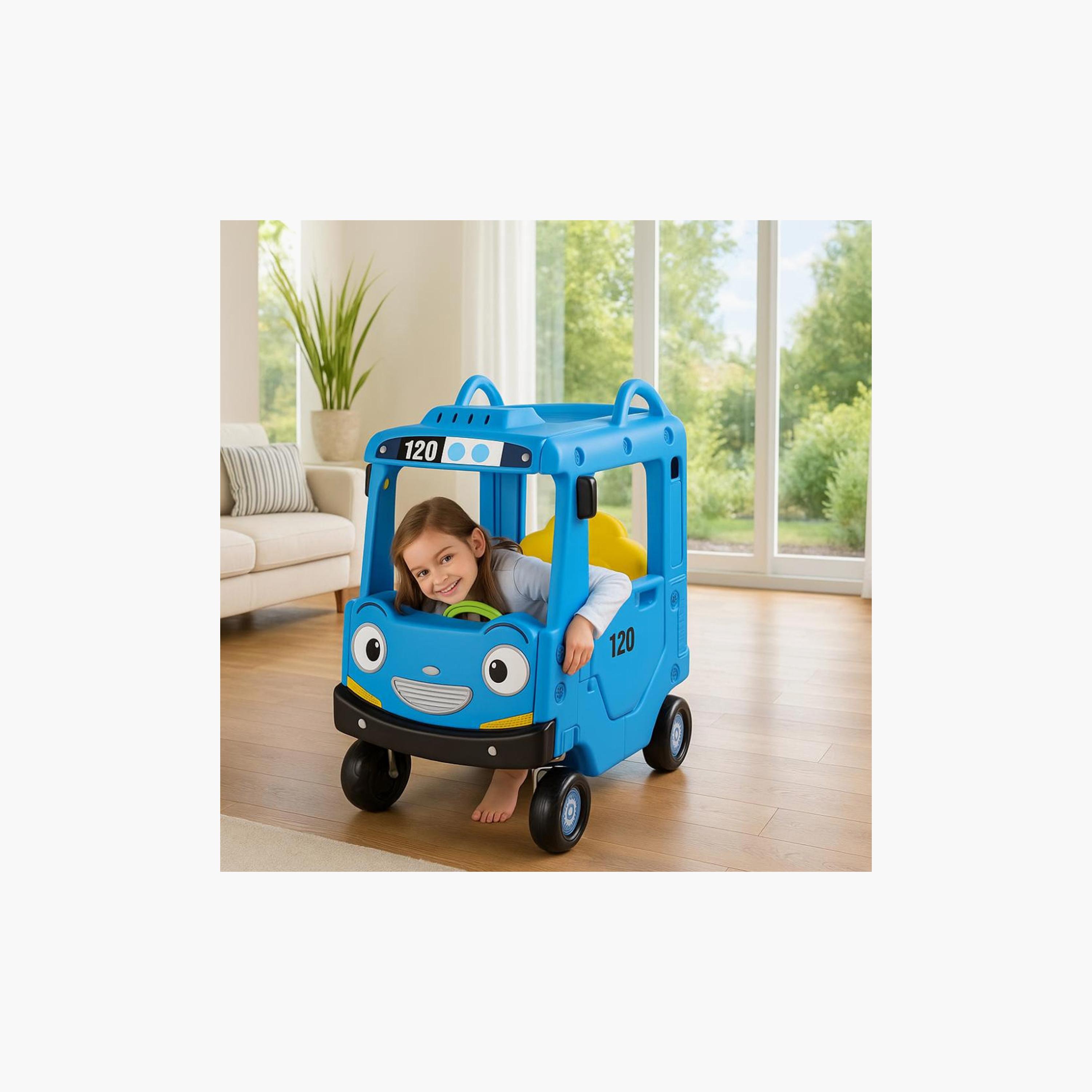 حافلة مدرسية قابلة للركوب من نوع تايو بسقف مفتوح - أزرق من مايتس-toys-outdoor-bikesandrideons-manualrideons-image-3