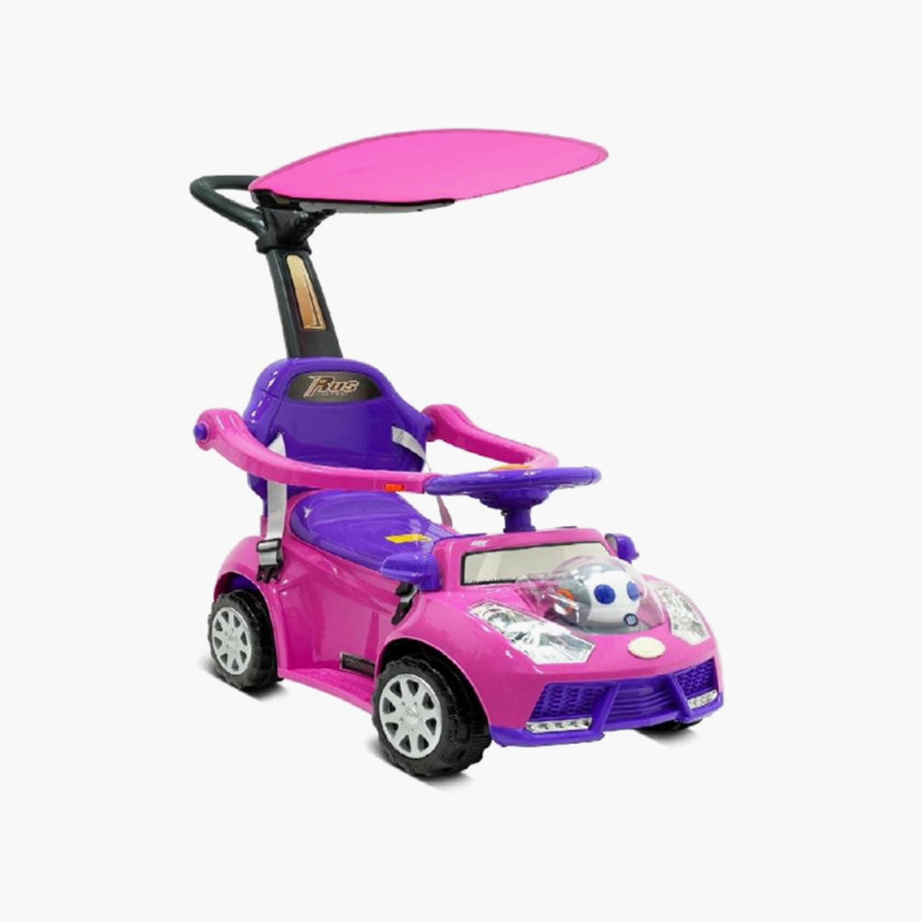 MYTS Push Car Stroller with Canopy and Safety Guard - Pink-toys-outdoor-bikesandrideons-manualrideons-image-1