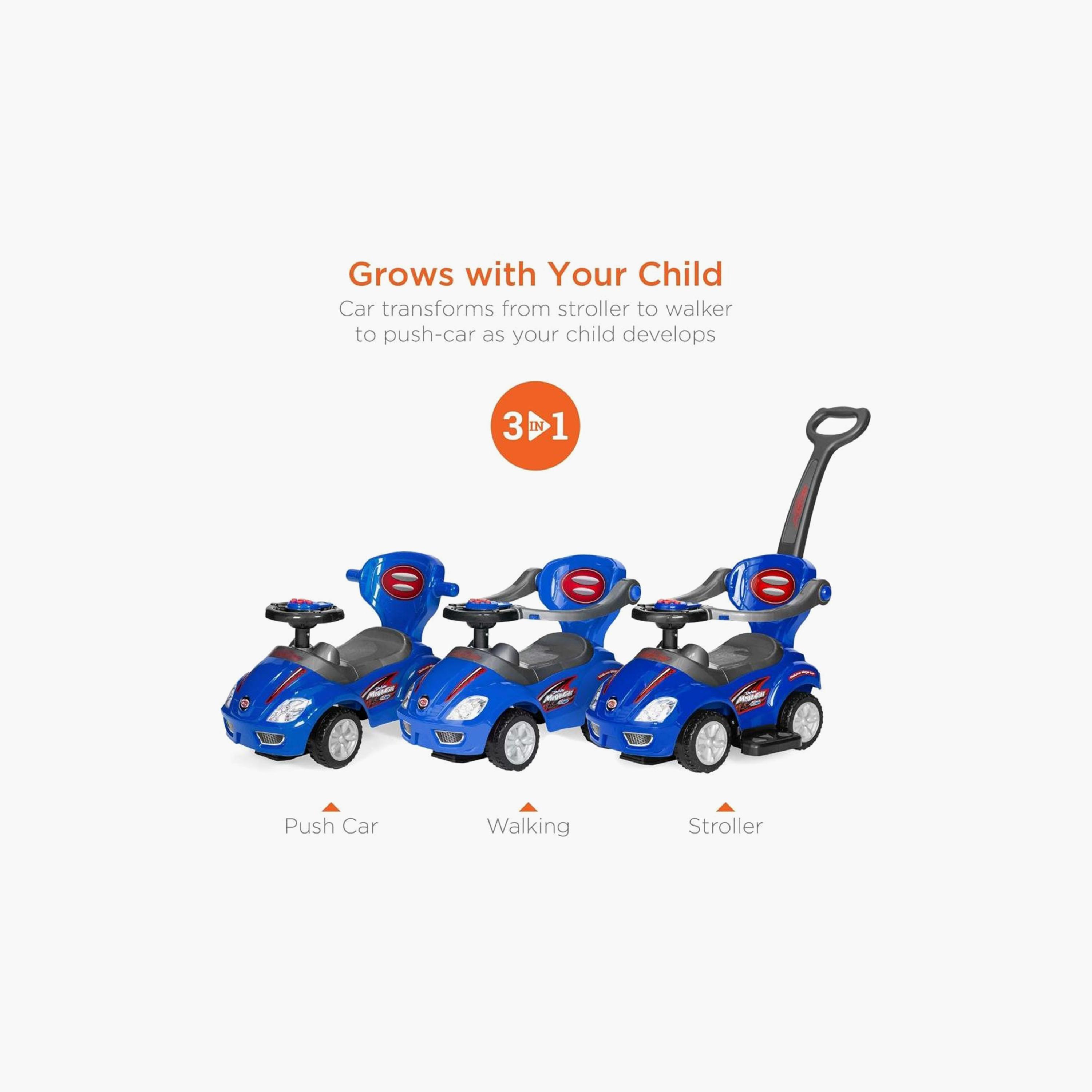 Myts Canopy 3-In-1 Ride On Push Car - Blue-toys-outdoor-bikesandrideons-manualrideons-image-2