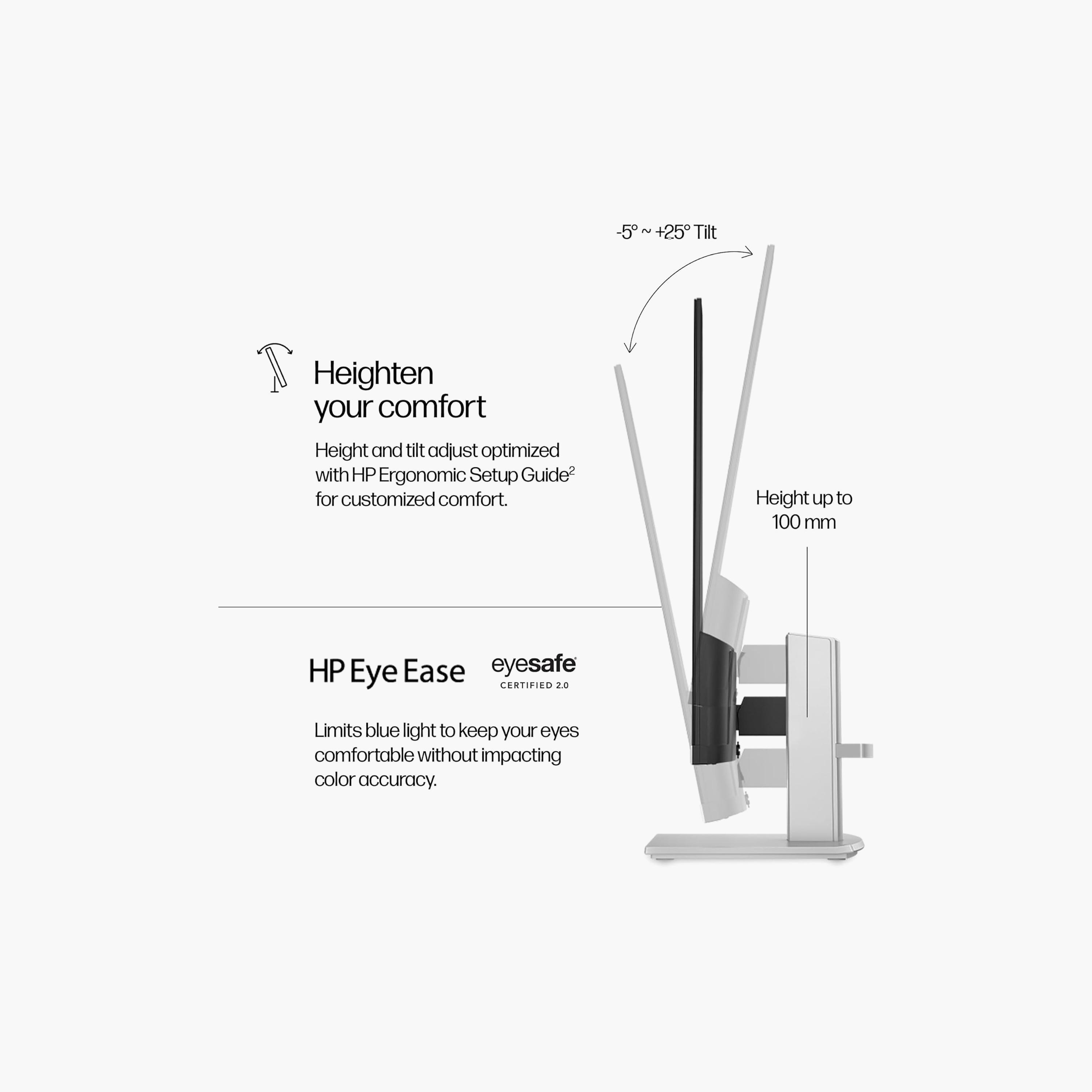 اتش بي سلسلة 5 527SH مقاس 27" عالية الدقة بالكامل، قابلة لتعديل الارتفاع، لون فضي | 94C50AS-electronics-accessories-computeraccesories-image-4