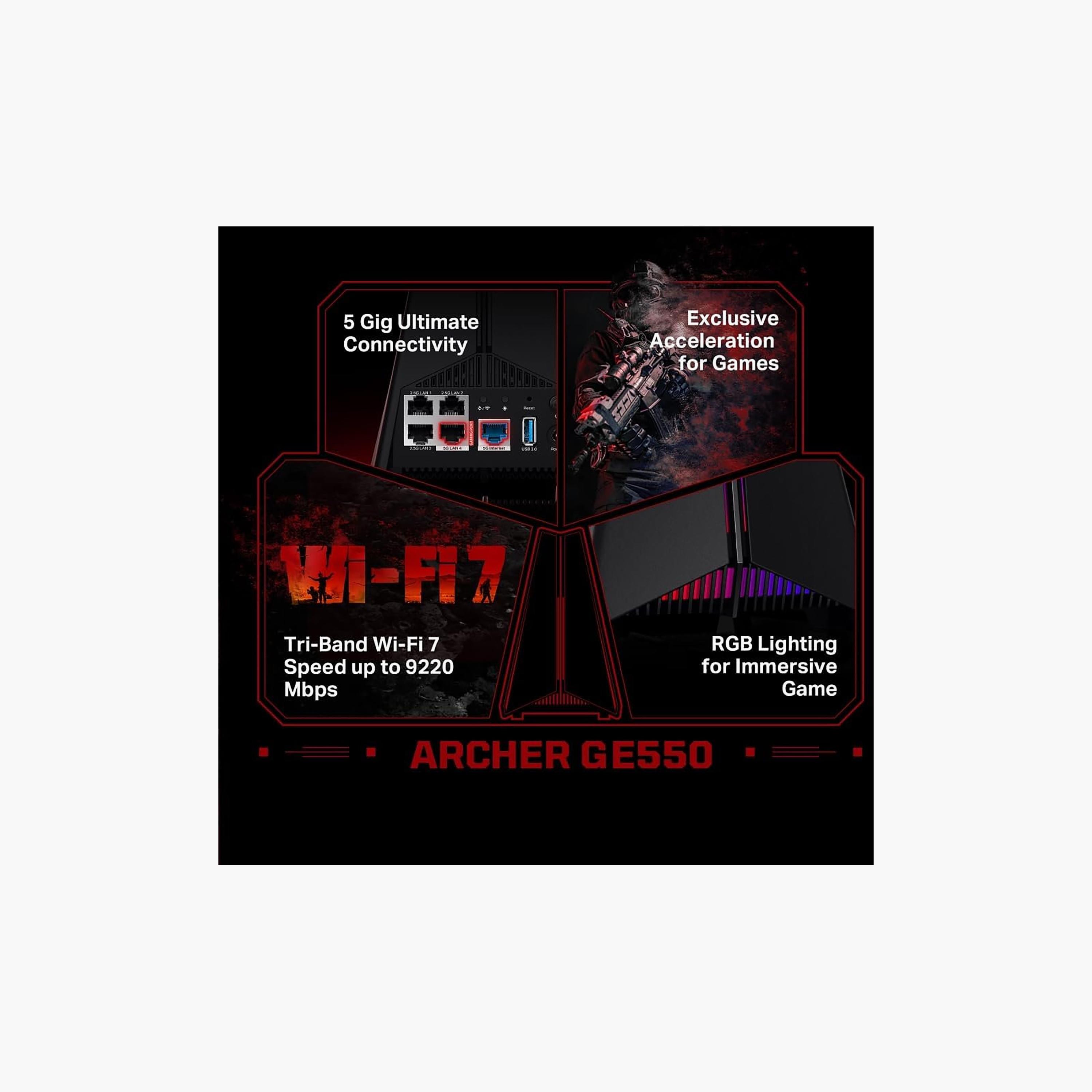 راوتر تي بي لينك BE9300 لاسلكي ثلاثي النطاق جيجابت أسود | ARCHER GE550-electronics-accessories-computeraccesories-image-4