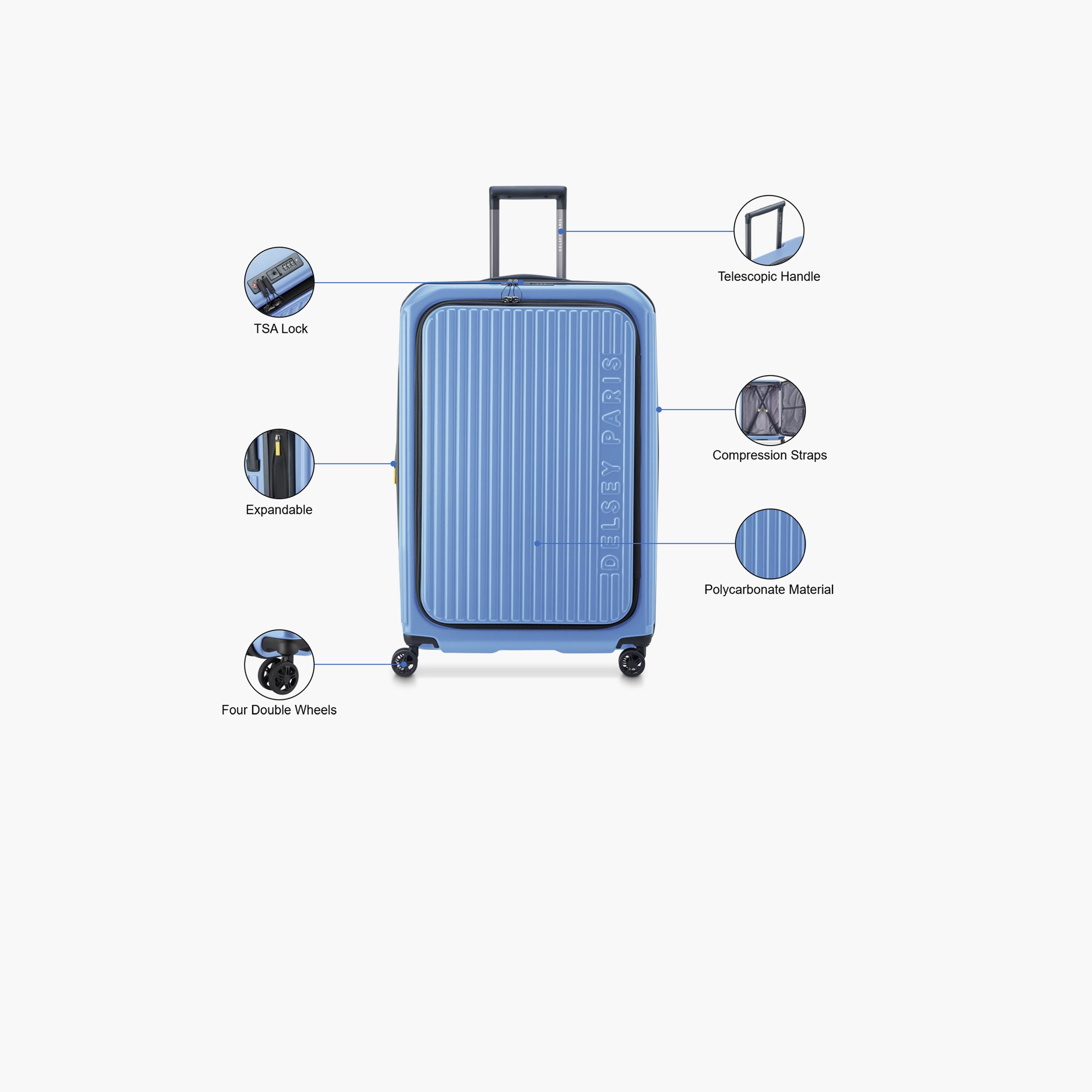 Delsey Paris Securitime 77 CM Large Check-In Polycarbonate Hard Sided 4-Wheeler Spinner Trolley Bag With 3 Dial Combination Lock-travel-luggagesandbags-luggage-image-3