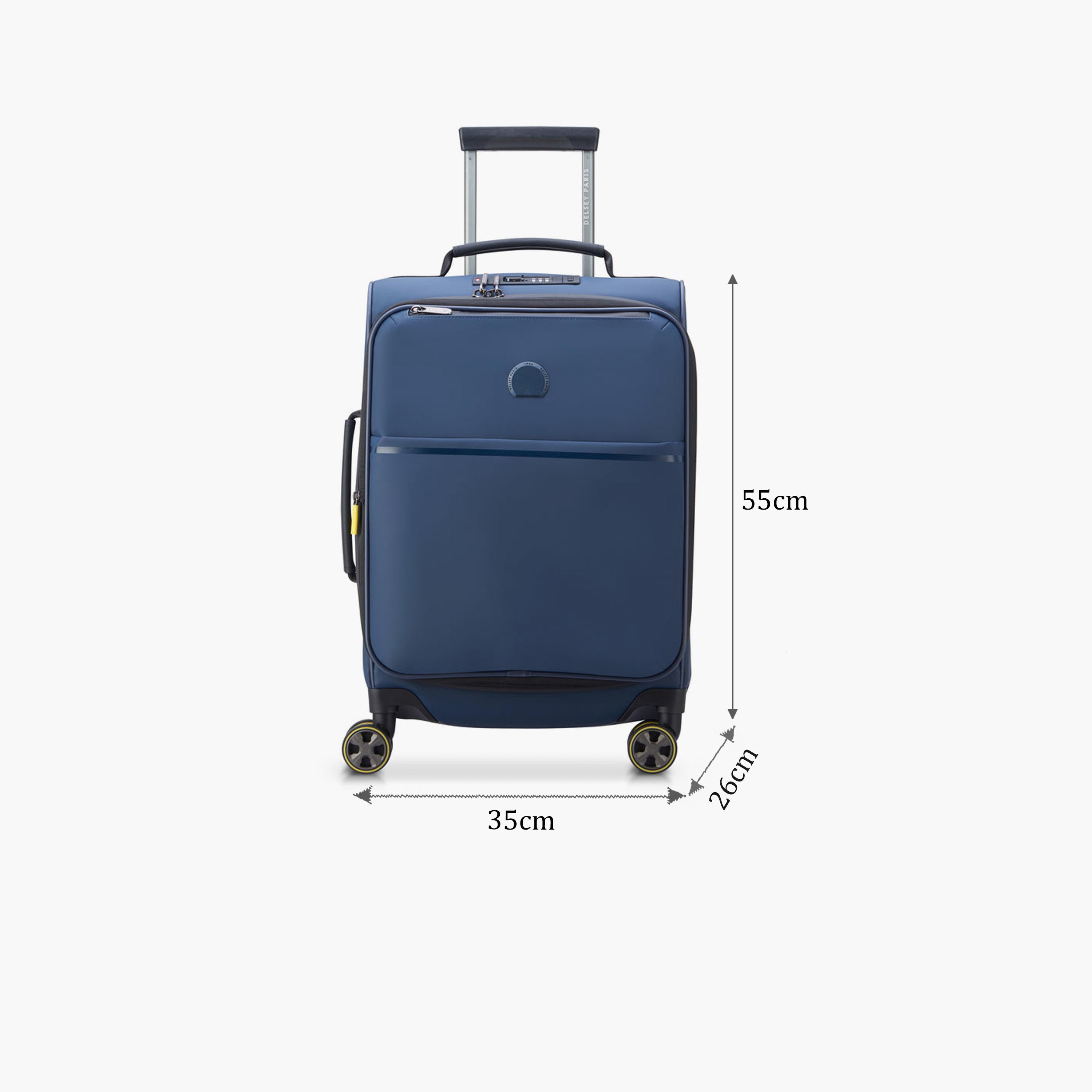 Delsey Paris Turenne 55 CM Small Cabin Polyurethane Soft Sided 4-Wheeler Spinner Trolley Bag With 3 Dial Combination Lock-travel-luggagesandbags-luggage-image-2