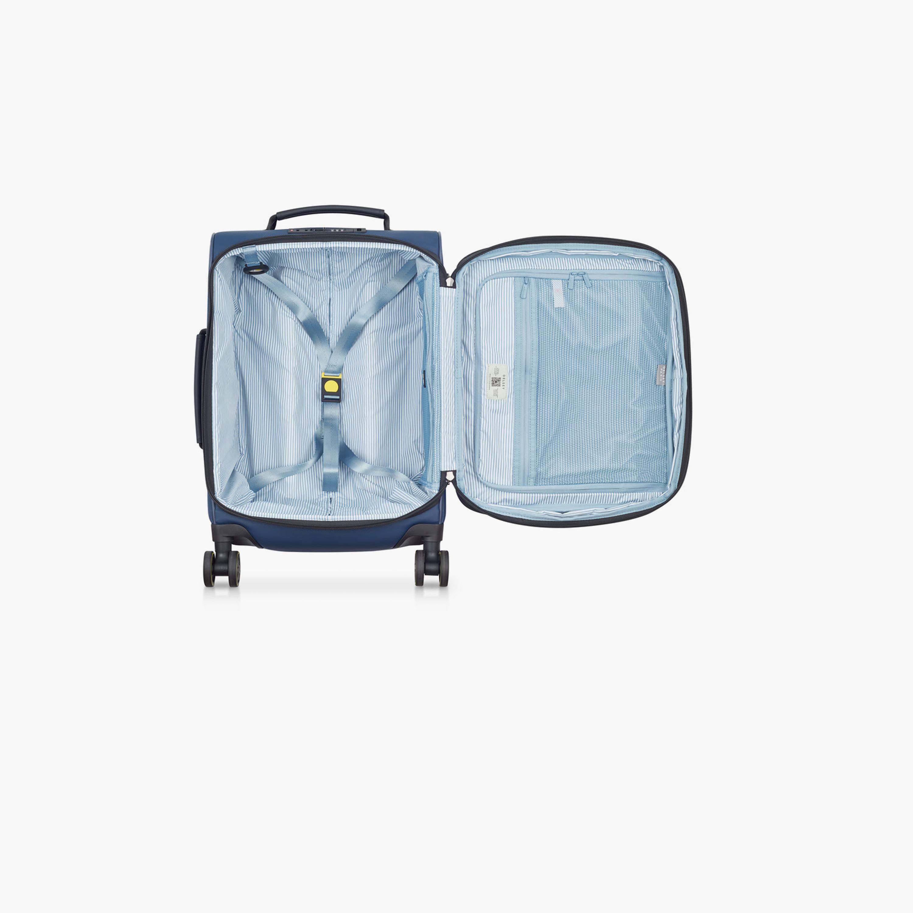 Delsey Paris Turenne 55 CM Small Cabin Polyurethane Soft Sided 4-Wheeler Spinner Trolley Bag With 3 Dial Combination Lock-travel-luggagesandbags-luggage-image-5