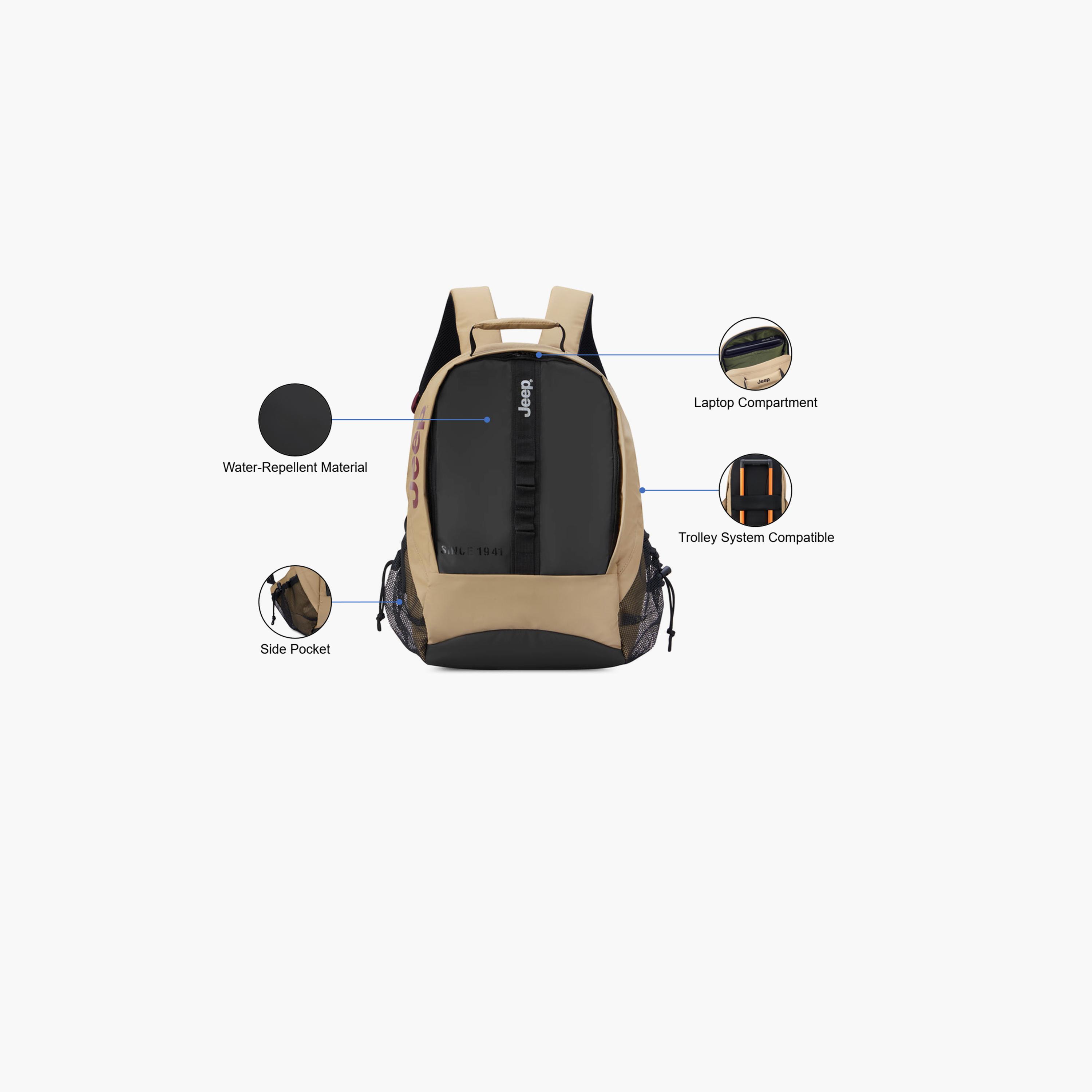 Jeep Versatile 24L | 15.6 Inches Laptop Backpack, Water-Resistant, JS011B | 851107526-travel-luggagesandbags-backpacks-image-3