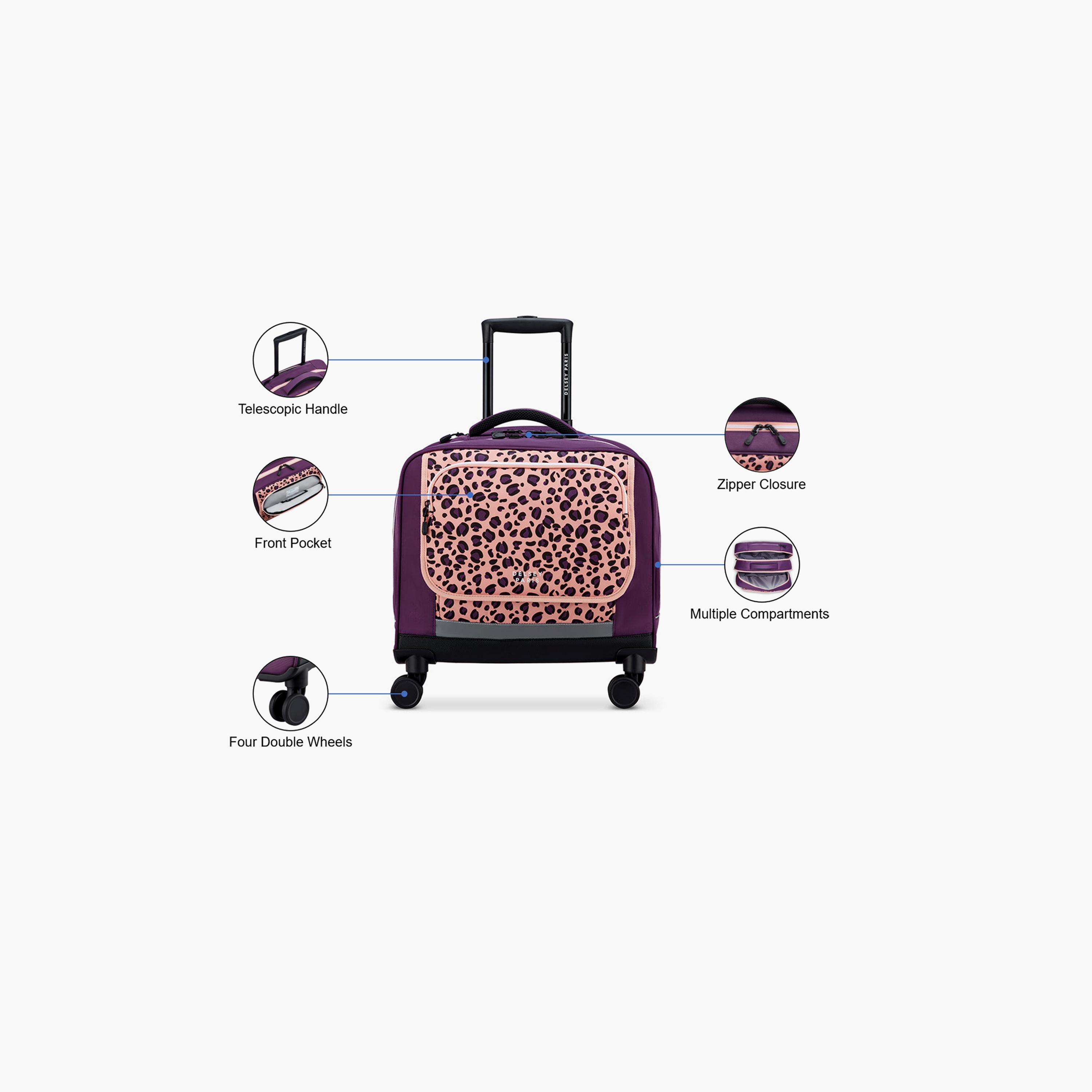 Delsey Paris BTS 2025 46 CM Small Cabin Polyester Soft Sided 4-Wheeler Spinner Trolley Bag-travel-kidstrolleyandbags-image-3
