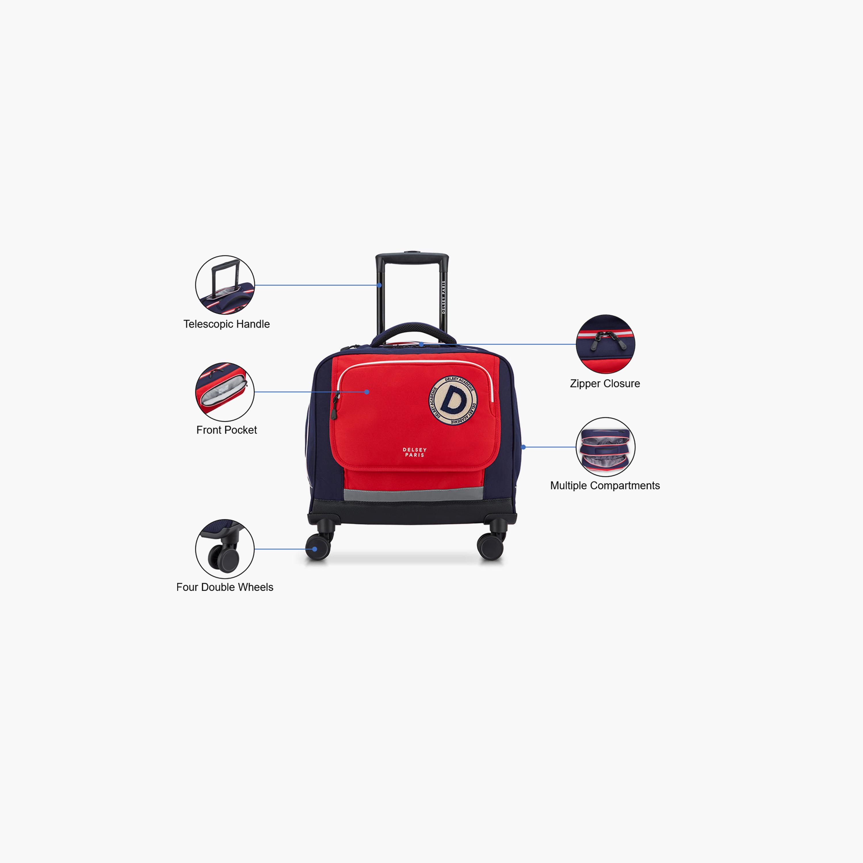 Delsey Paris BTS 2025 46 CM Small Cabin Polyester Soft Sided 4-Wheeler Spinner Trolley Bag-travel-kidstrolleyandbags-image-3